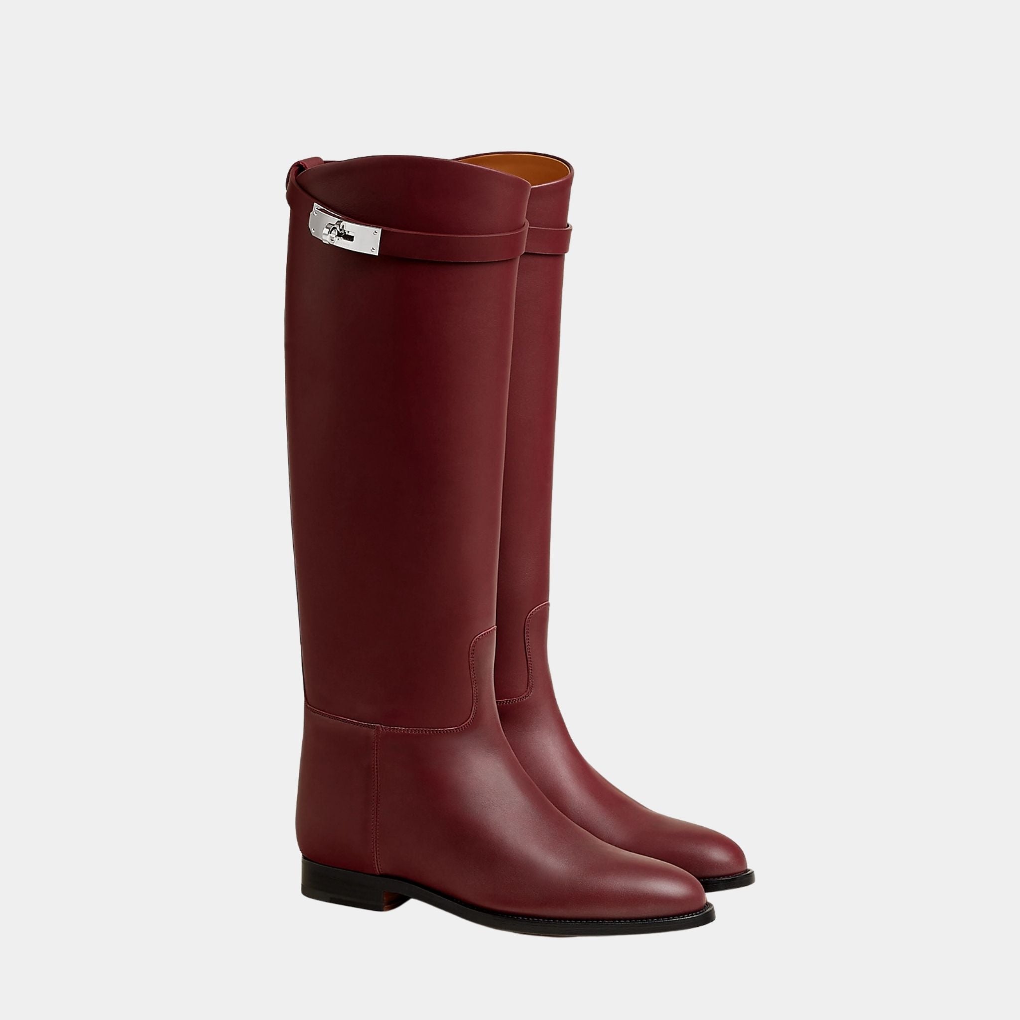 Bottes Cavalières Bottes Rouge Cuir Brown Botte Cavaliere Hermes