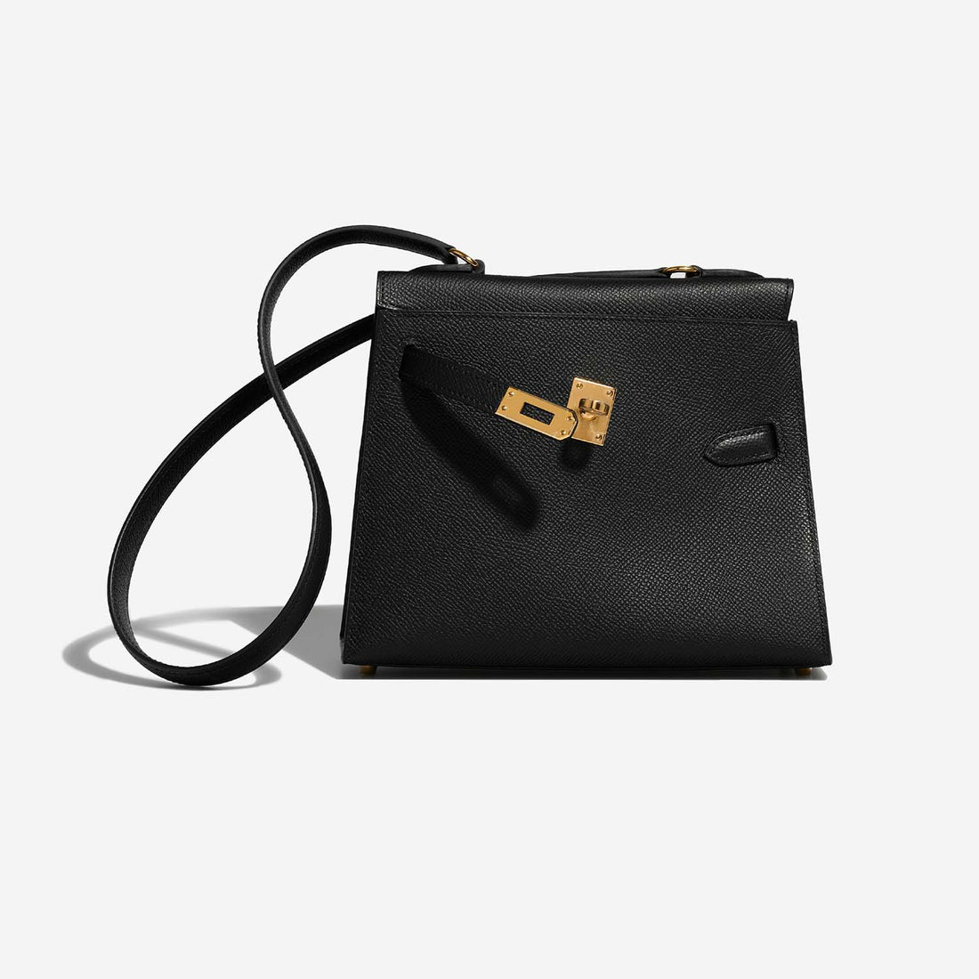 Hermes Kelly 20 Mini en Desordre Epsom Black, Front