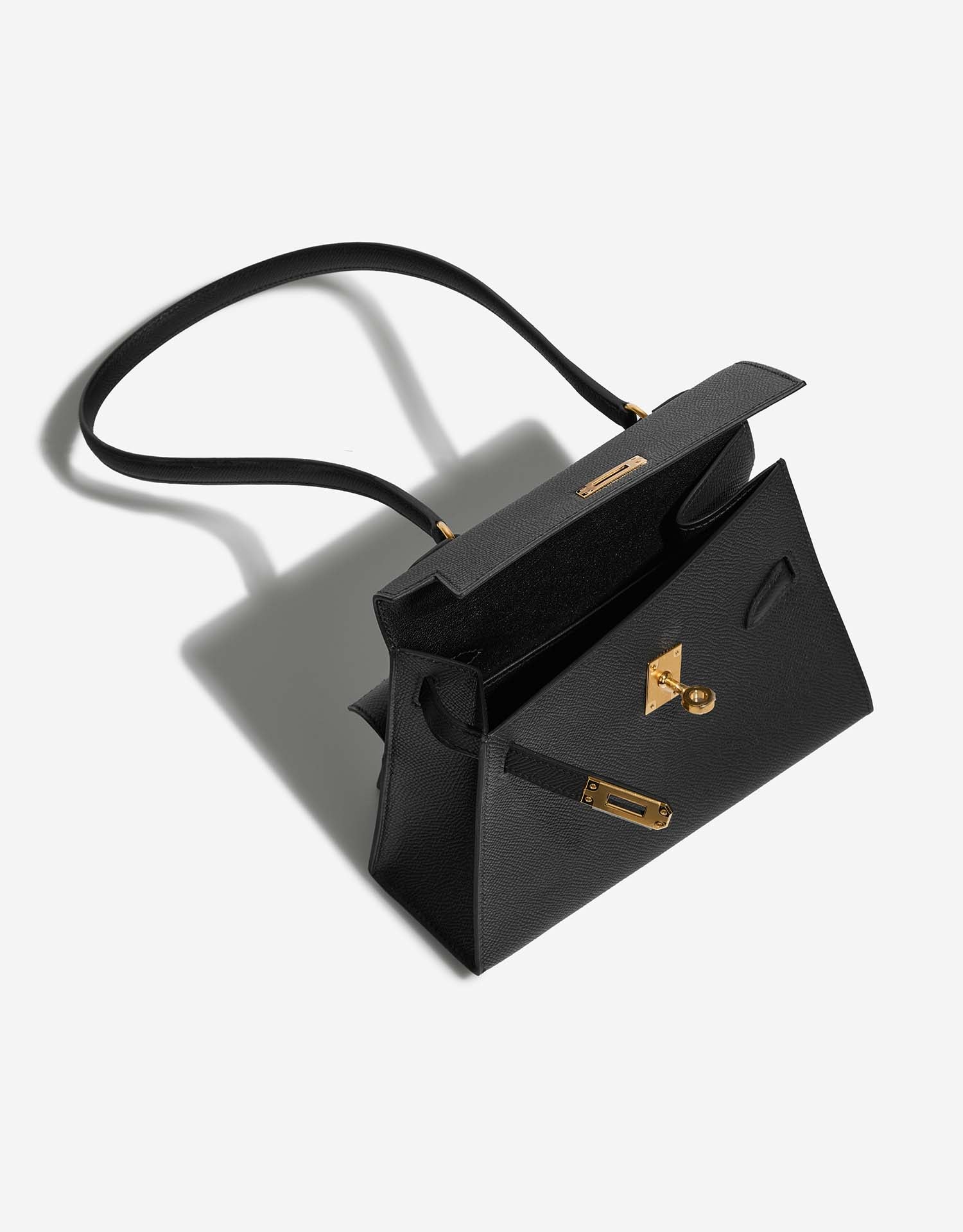 Hermes Kelly 20 Mini en Desordre Epsom Black, Inside