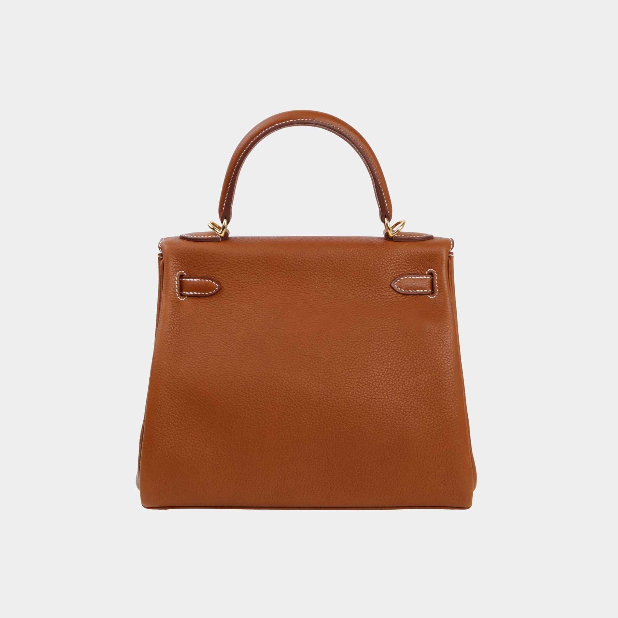 Hermes Kelly 25 Barenia Faubourg Fauve GHW, Back