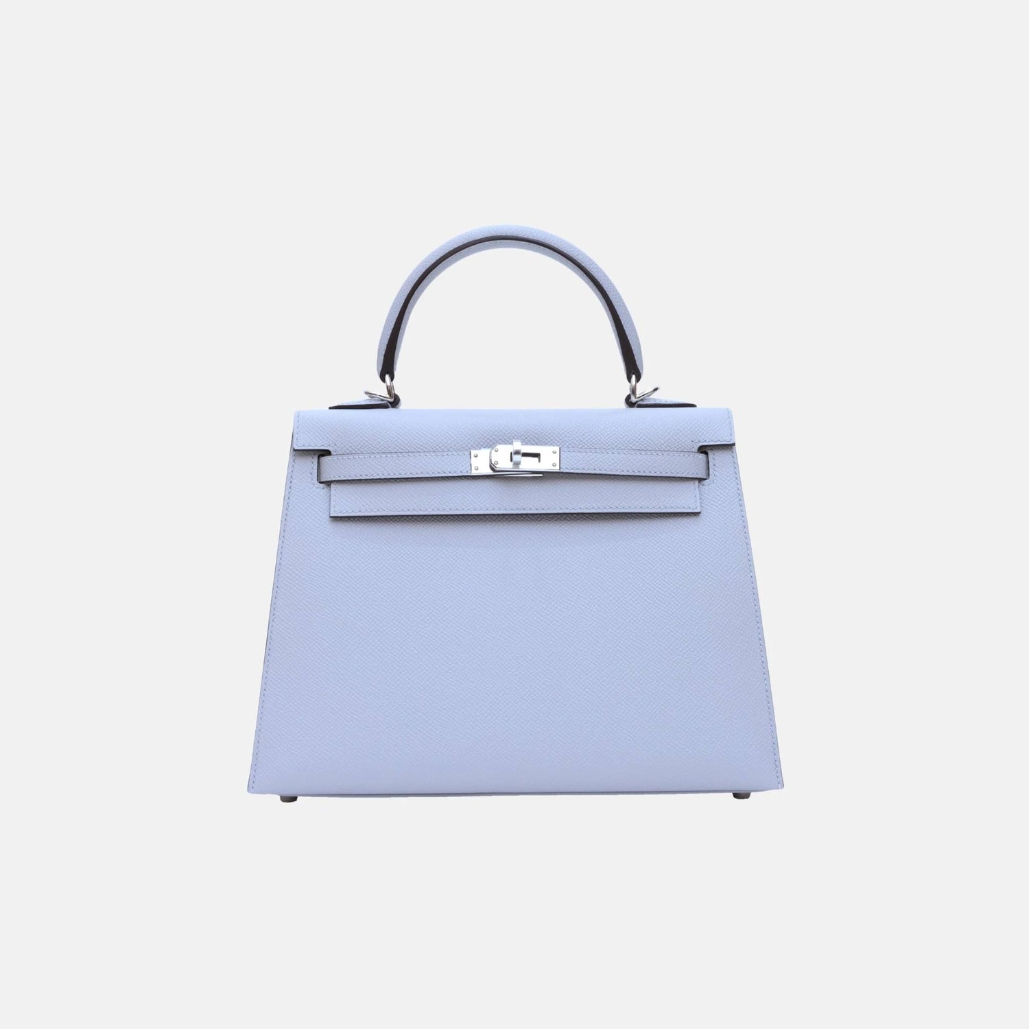 Hermes Kelly 25 Blue Glacier Epsom PHW, Front