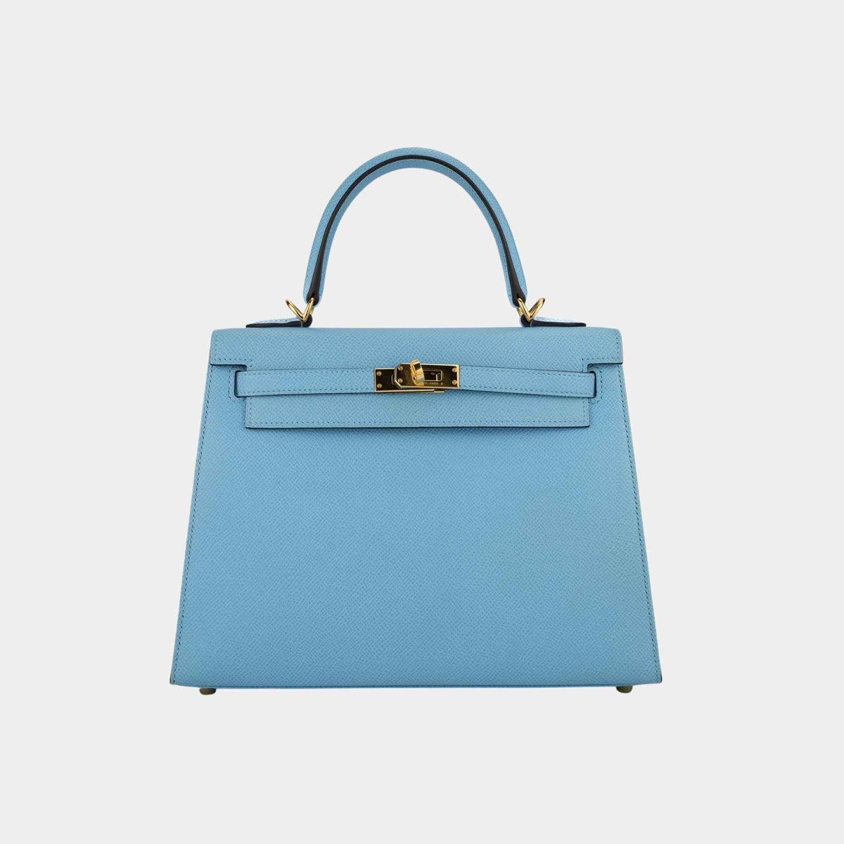 حقيبة Kelly 25 Epsom بلون Bleu Celeste GHW