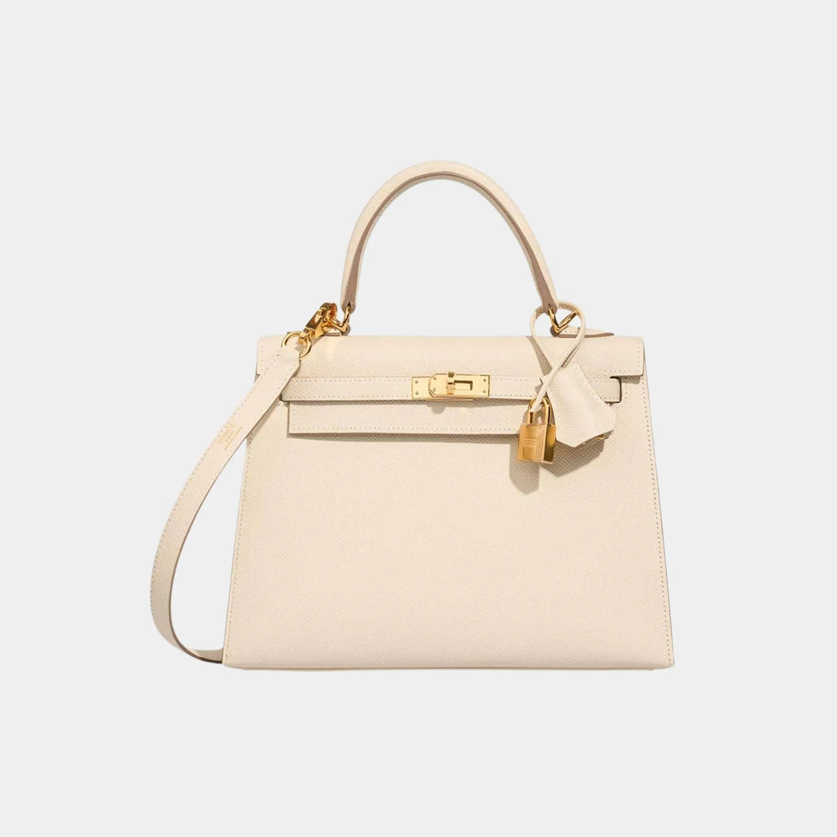 حقيبة Kelly 25 Epsom بلون Craie GHW