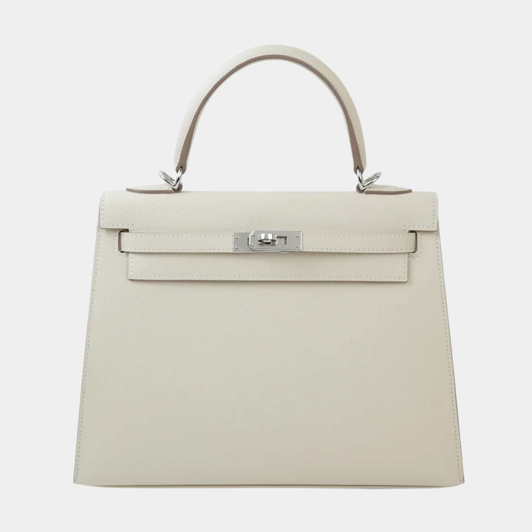 Hermes Kelly 25 Epsom Craie PHW, Front