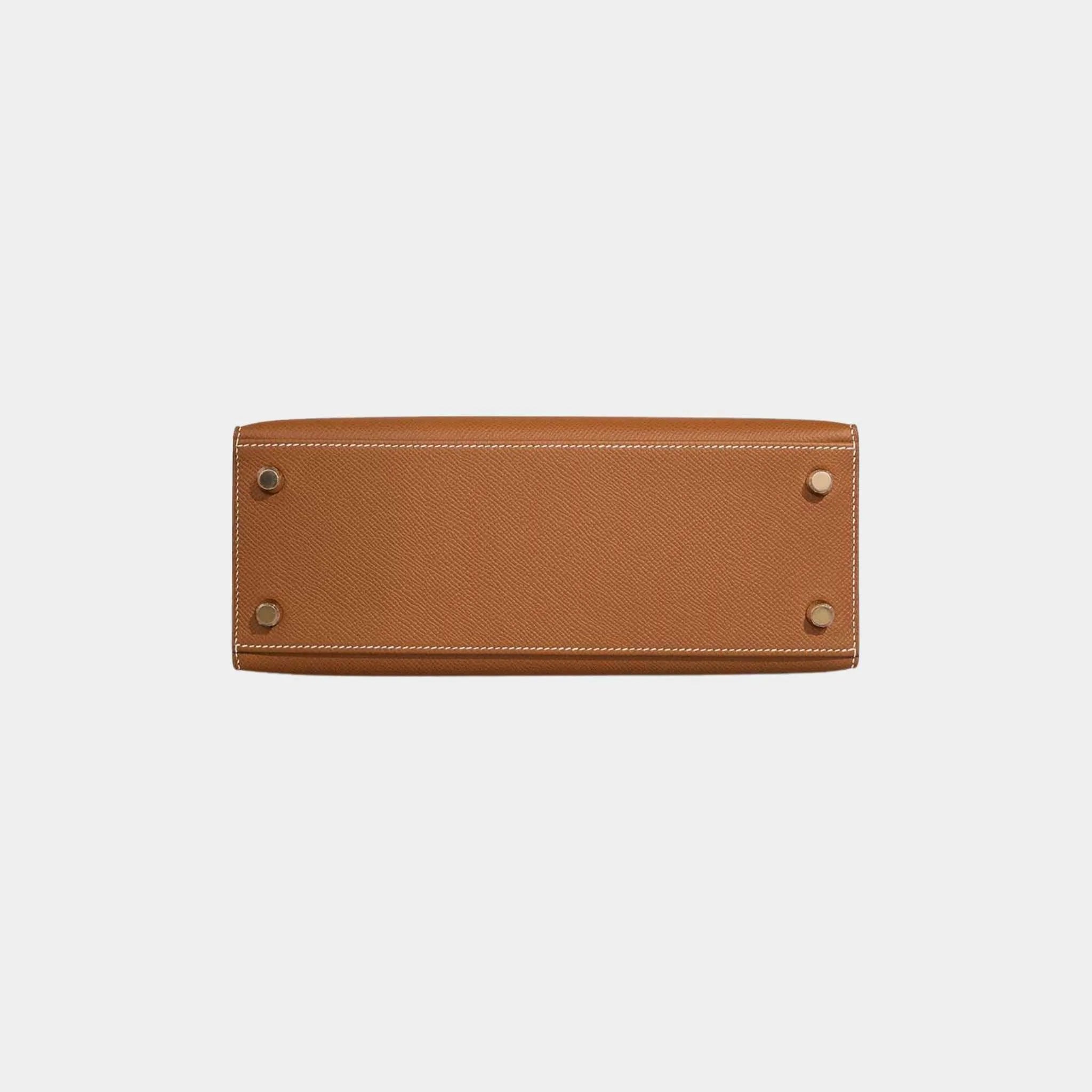 Hermes Kelly 25 Epsom Gold GHW, Bottom