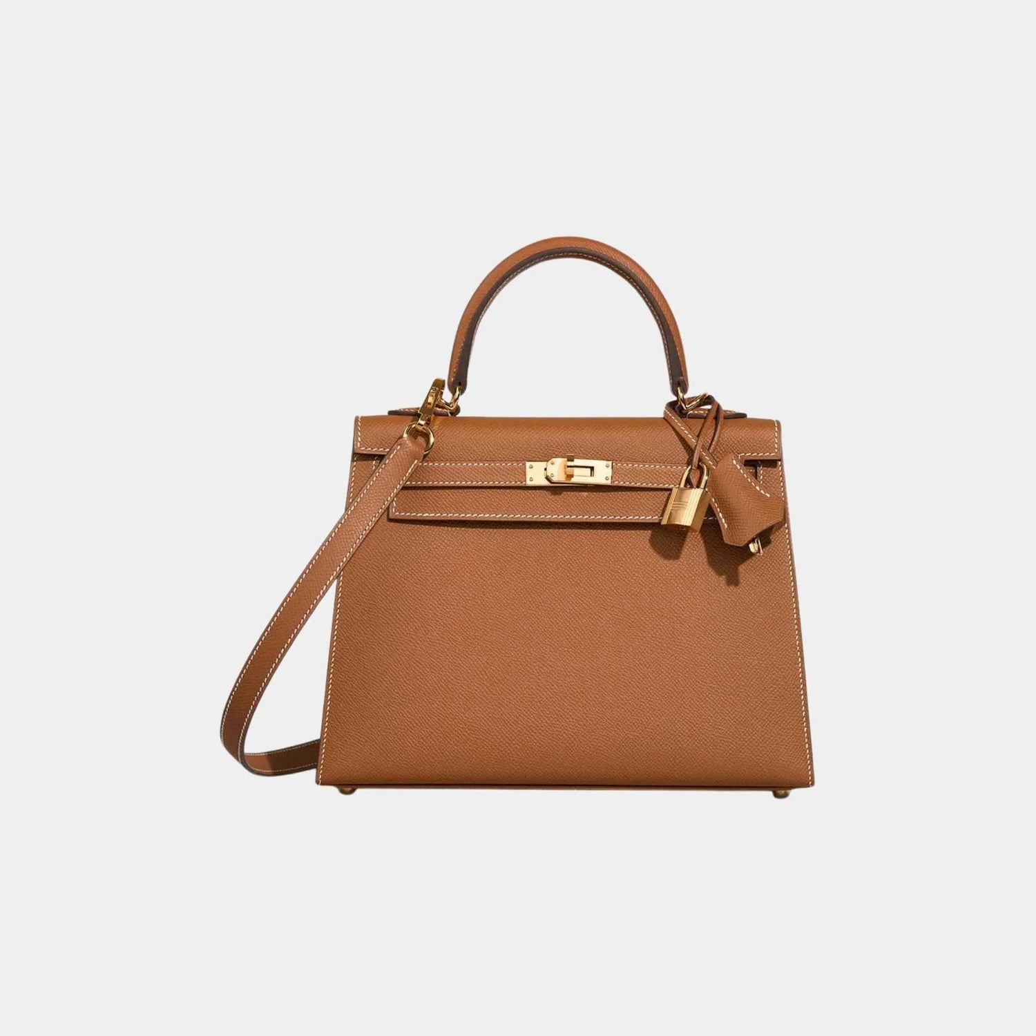 Hermes Kelly 25 Epsom Gold GHW, Front