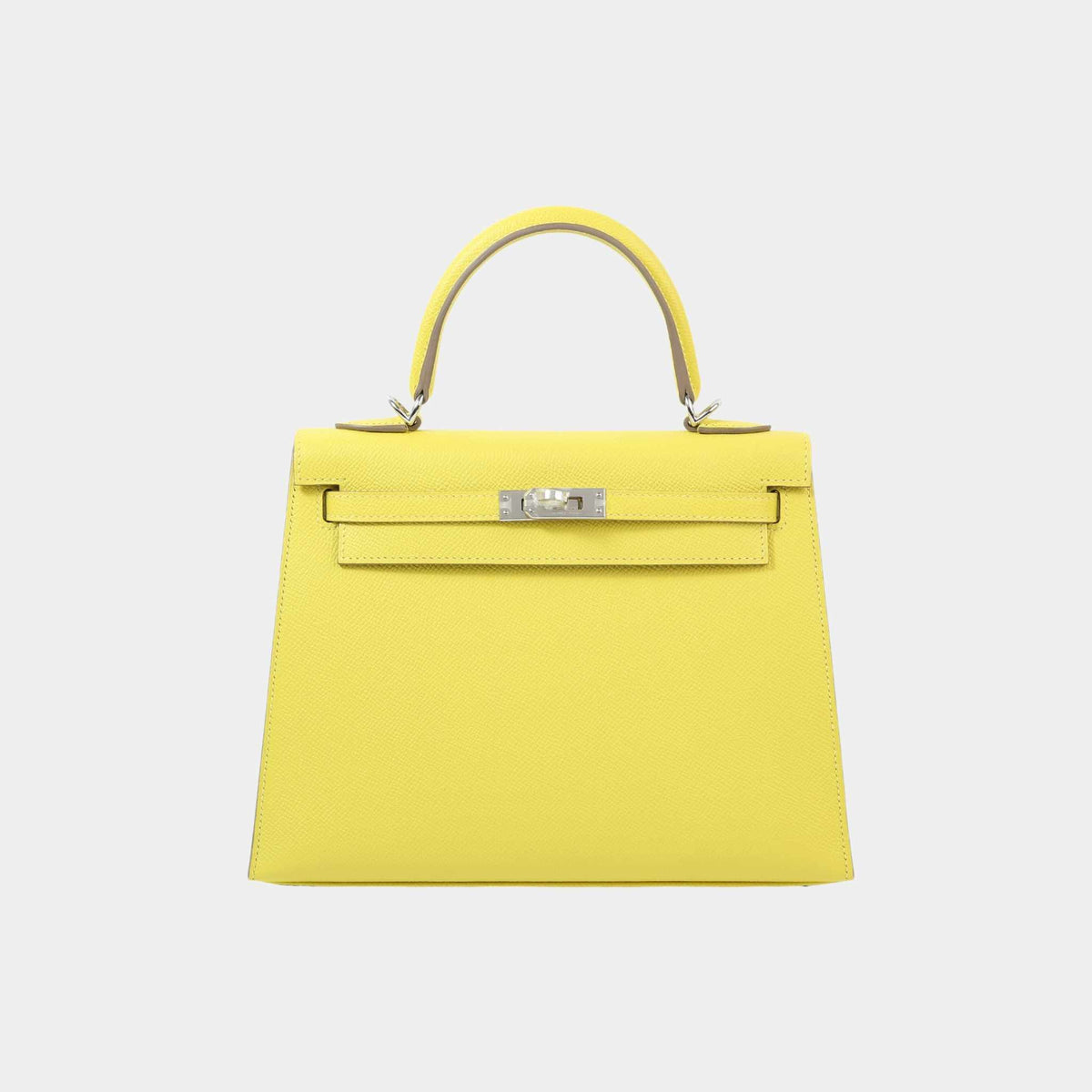 حقيبة Kelly 25 Epsom بلون Lime مع حليات بلاديوم