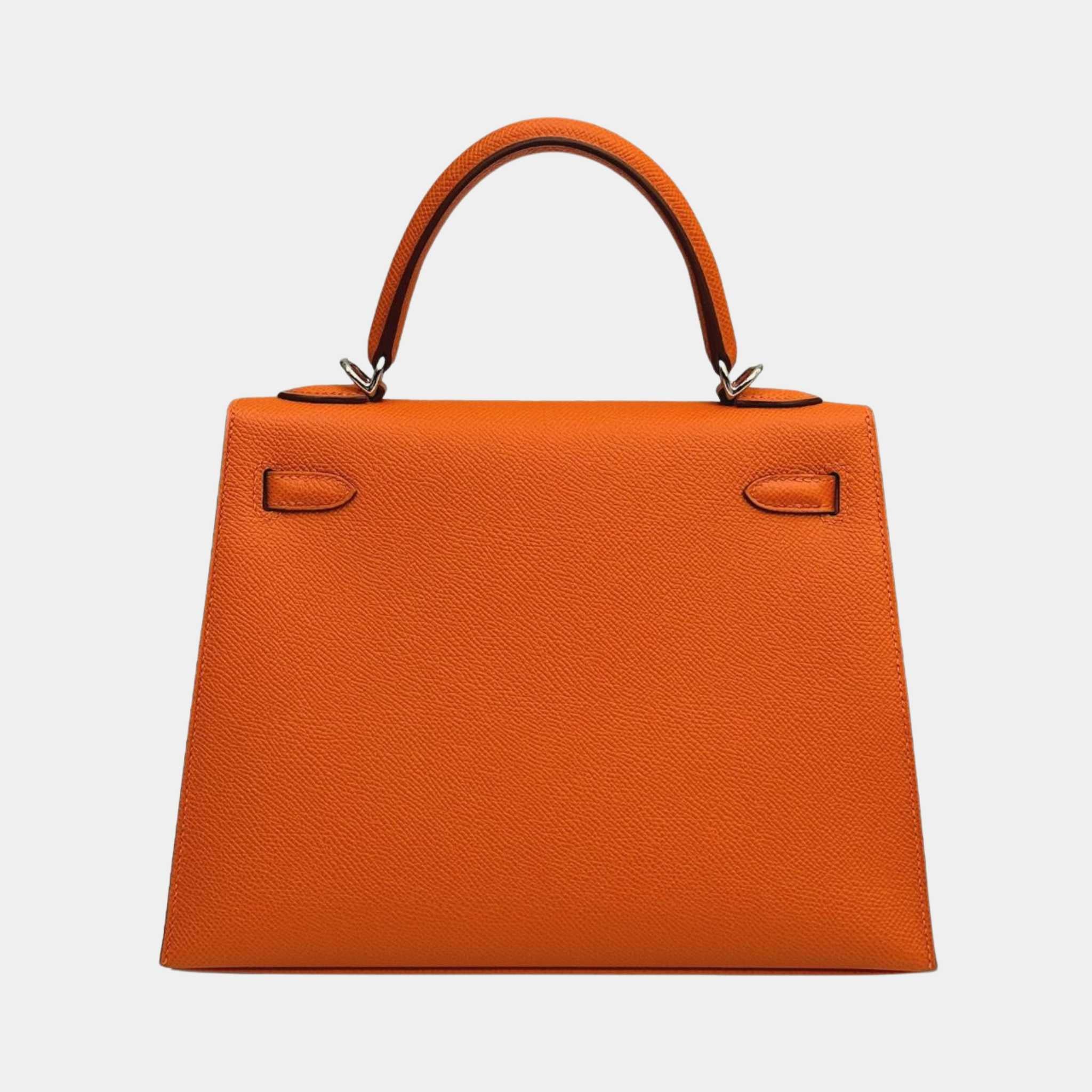 Hermes Kelly 25 Epsom Orange H PHW, Back