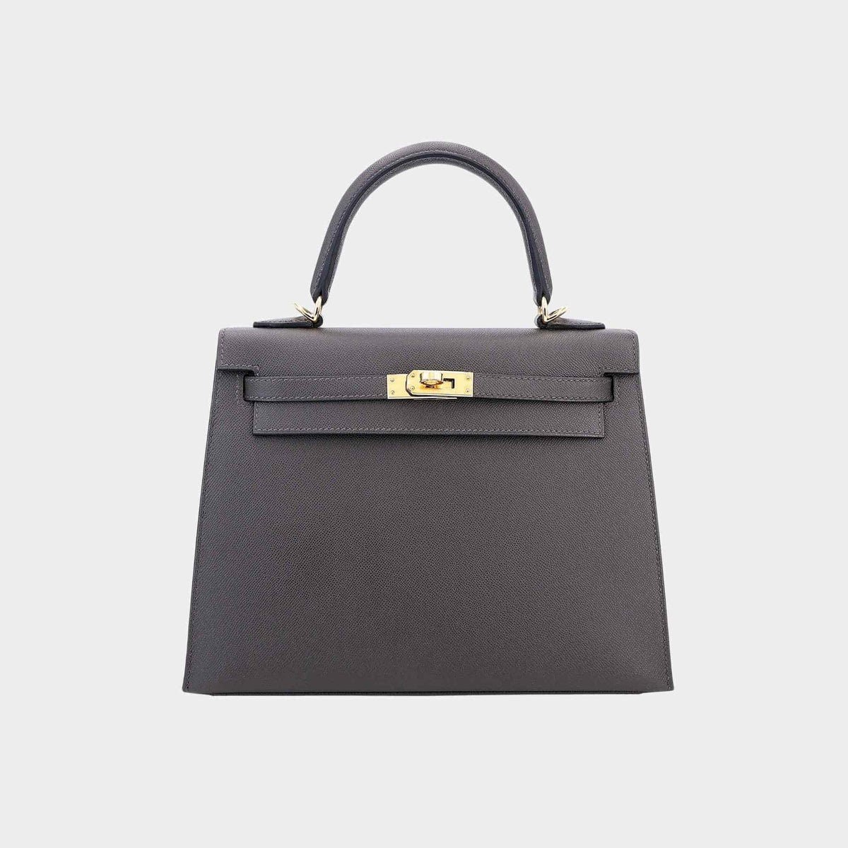 حقيبة Kelly 25 Madame Sellier بلون Ardoise مع حليات ذهبية