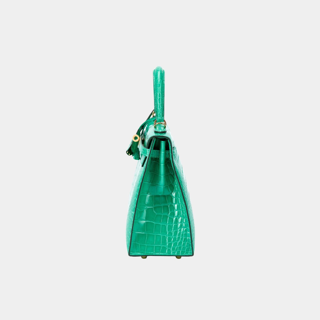 Hermes Kelly 25 Sellier Alligator Vert Jade GHW, Side