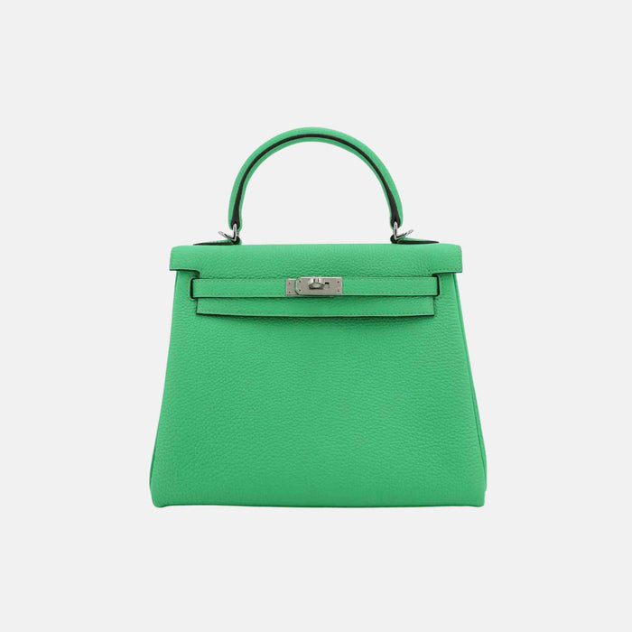 Hermès Kelly 25 in Vert Comics Togo leather, palladium hardware