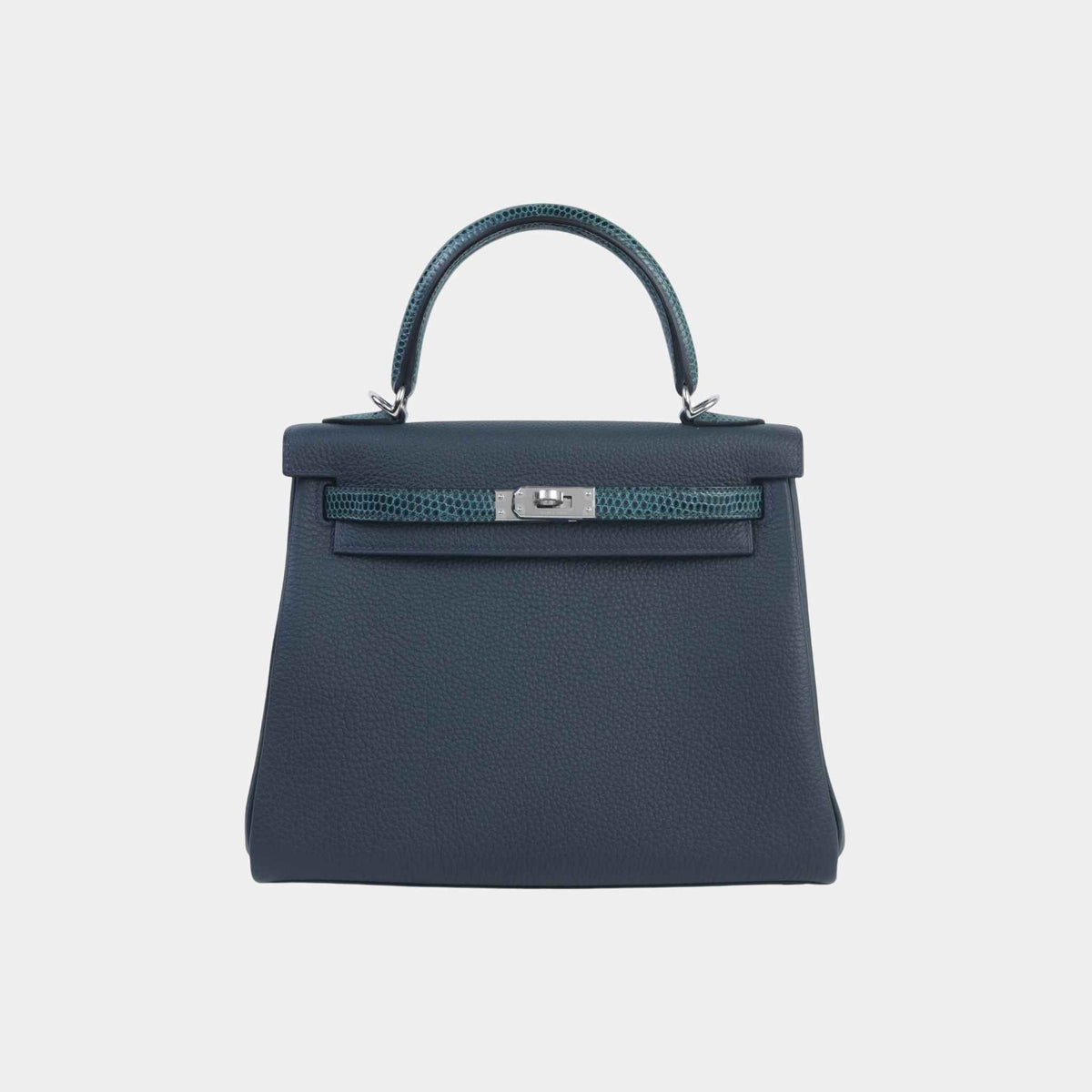 حقيبة Kelly 25 Touch Togo Lizard بلون Vert Cypress/Vert Rousseau