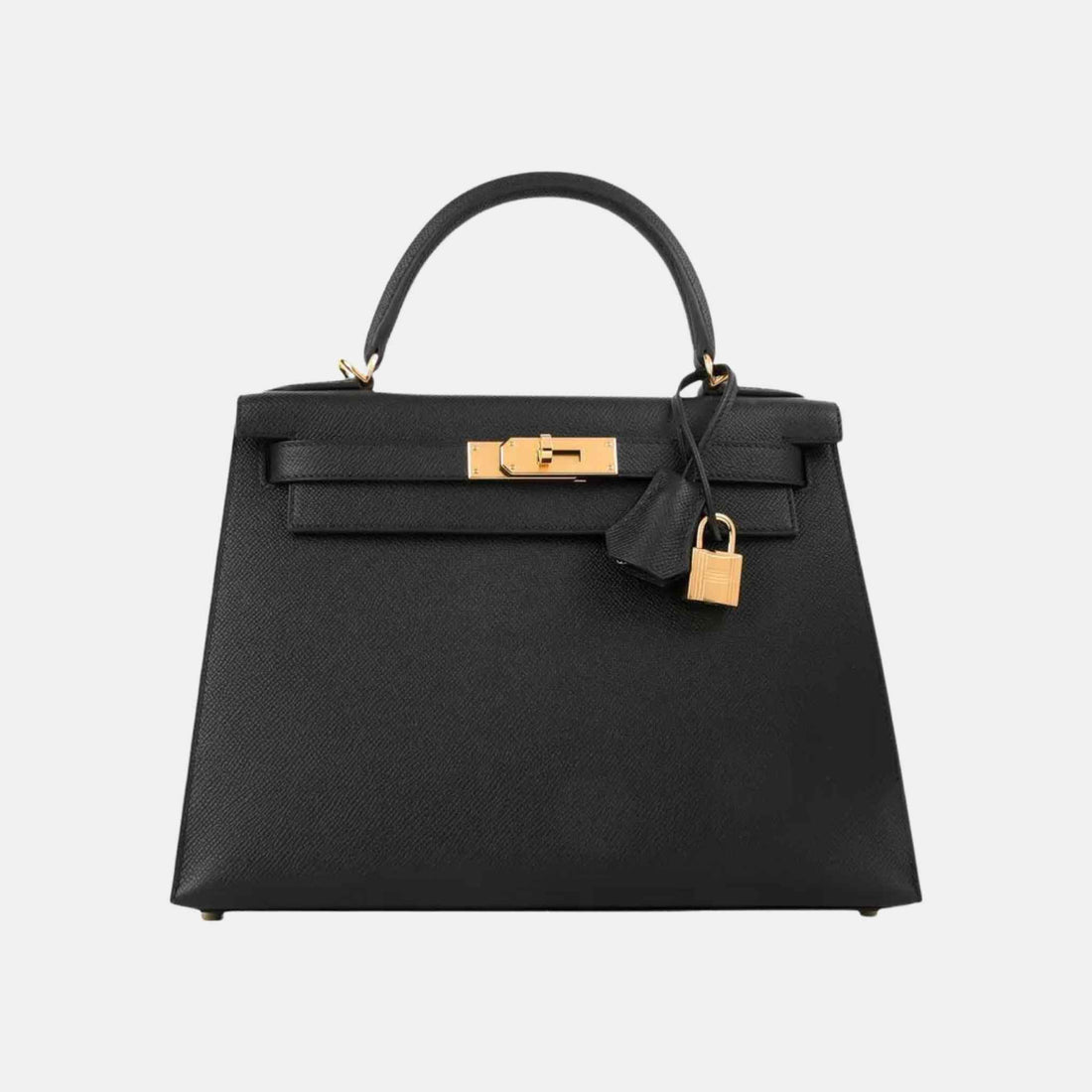 Hermes Kelly 28 Epsom Black GHW, Front