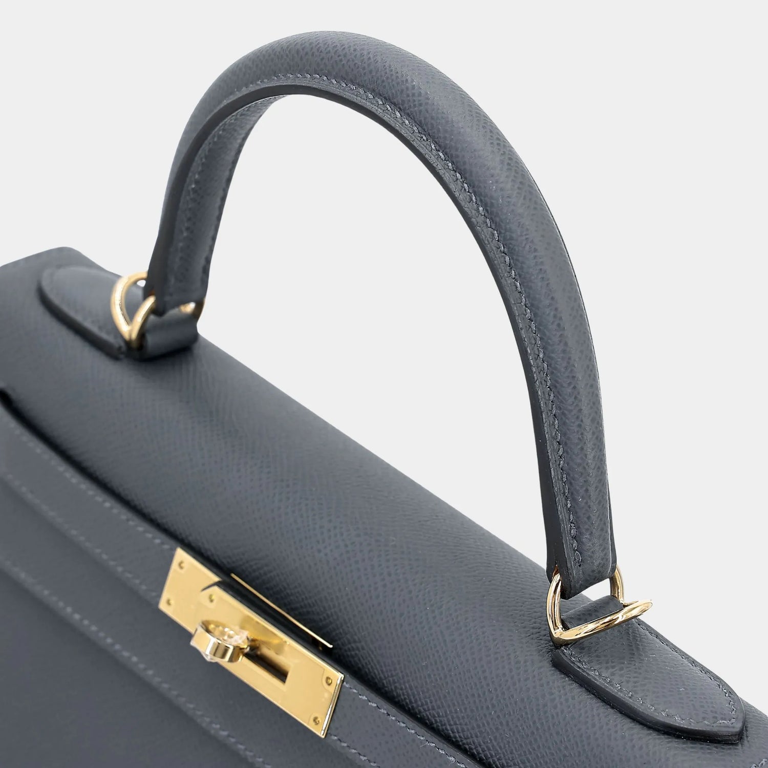 Kelly 28 Epsom Gris Misty PBHW, Handle