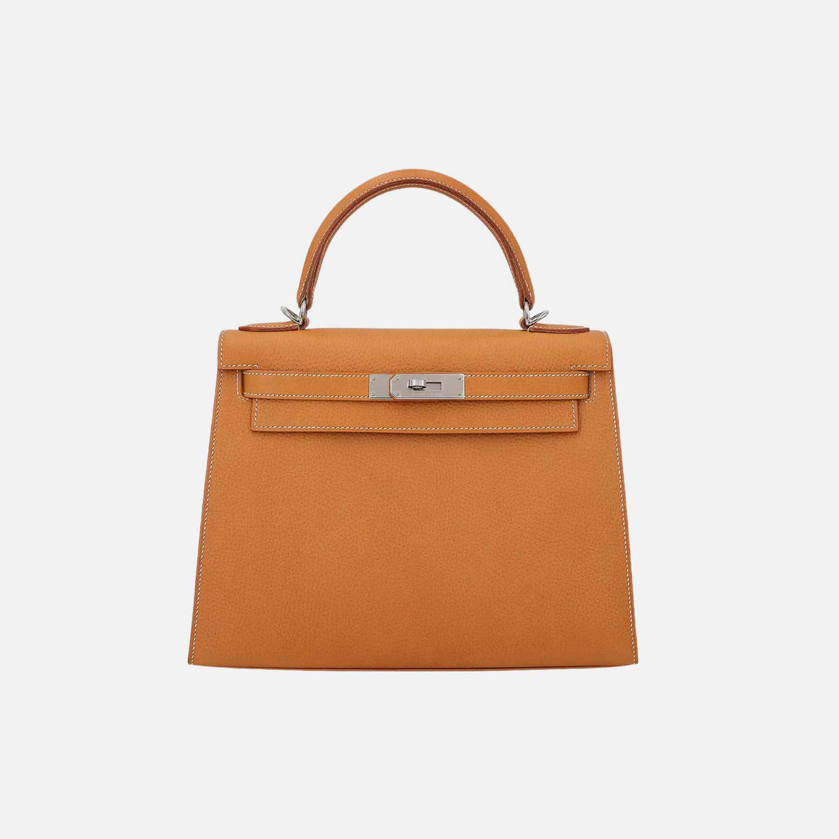 حقيبة Kelly 28 من جلد Natural Graine بلون Natural Sable مع حليات بلاديوم