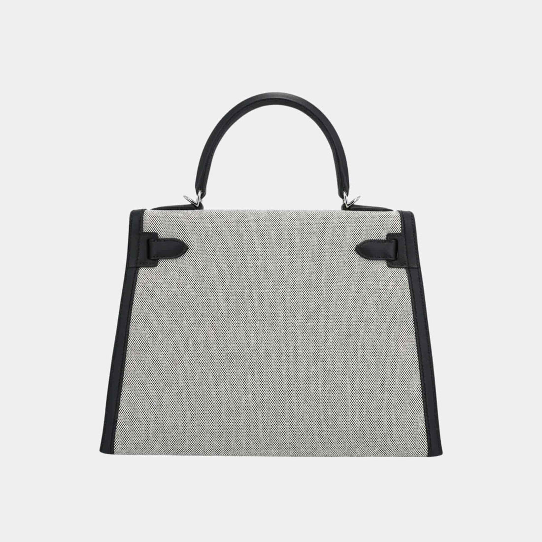 Hermes Kelly 28 Swift Toile H Canvas Black PHW، ظهر