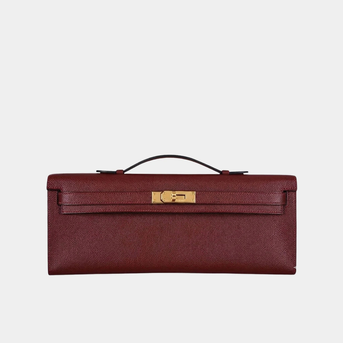 Hermes Kelly Cut Clutch Epsom Rouge H GHW