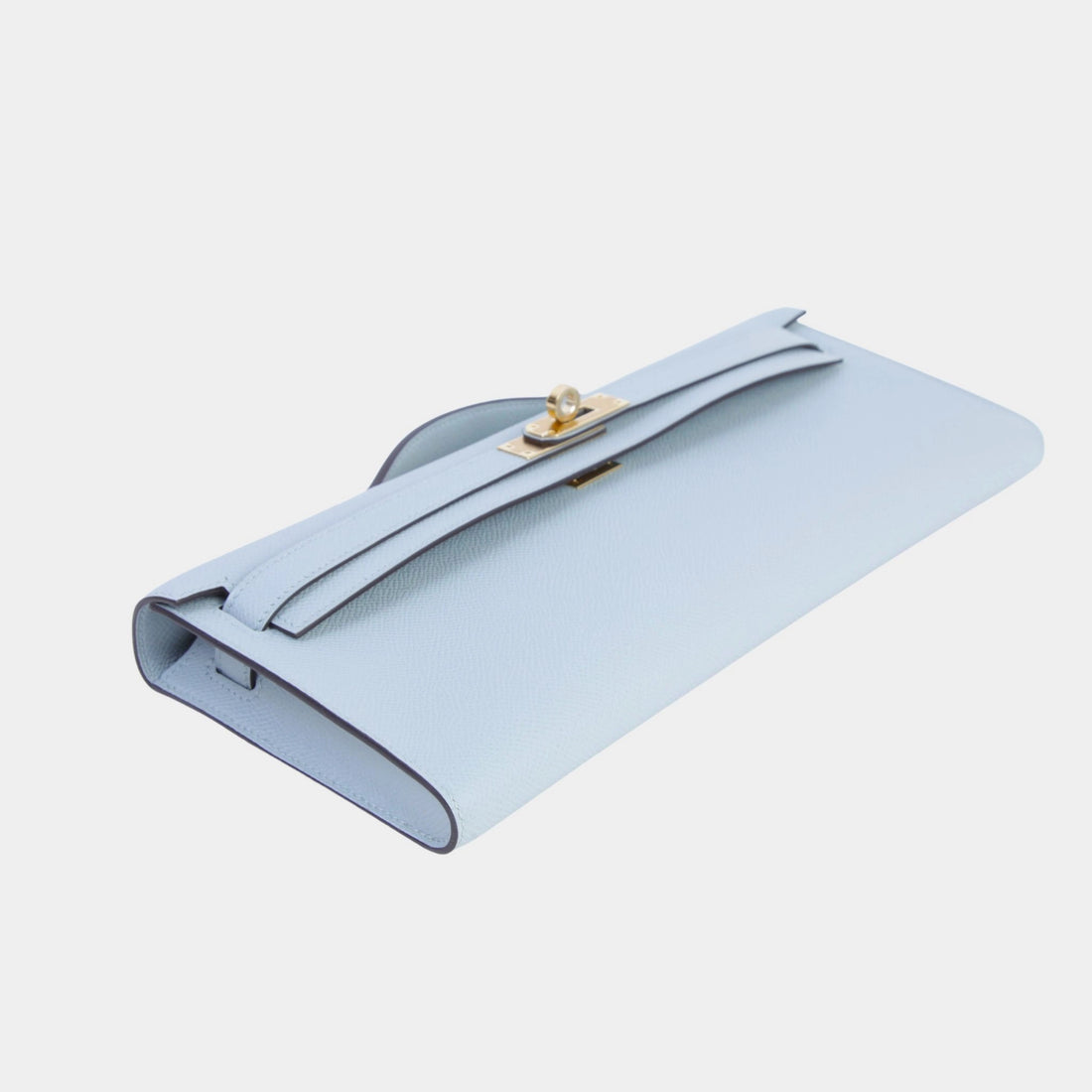 Hermes Kelly Cut Epsom أزرق جليدي PMHW، من الأسفل