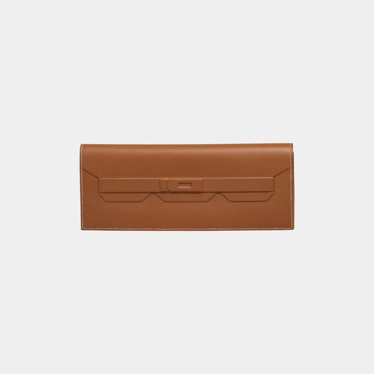 حقيبة Kelly Cut Shadow Clutch من جلد Swift باللون الذهبي