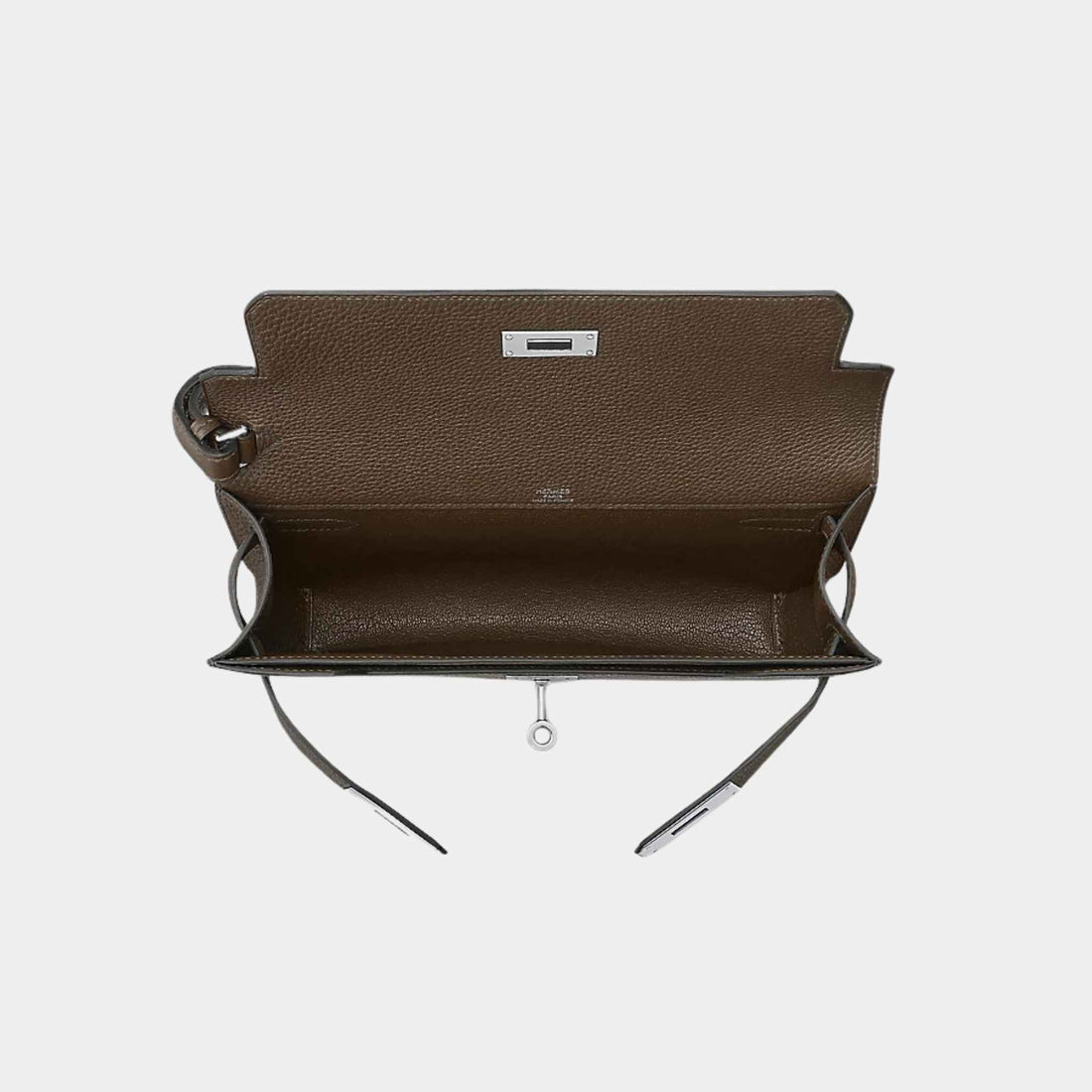 Hermes Kelly Depeches 25 Ecorce PHW، من الداخل