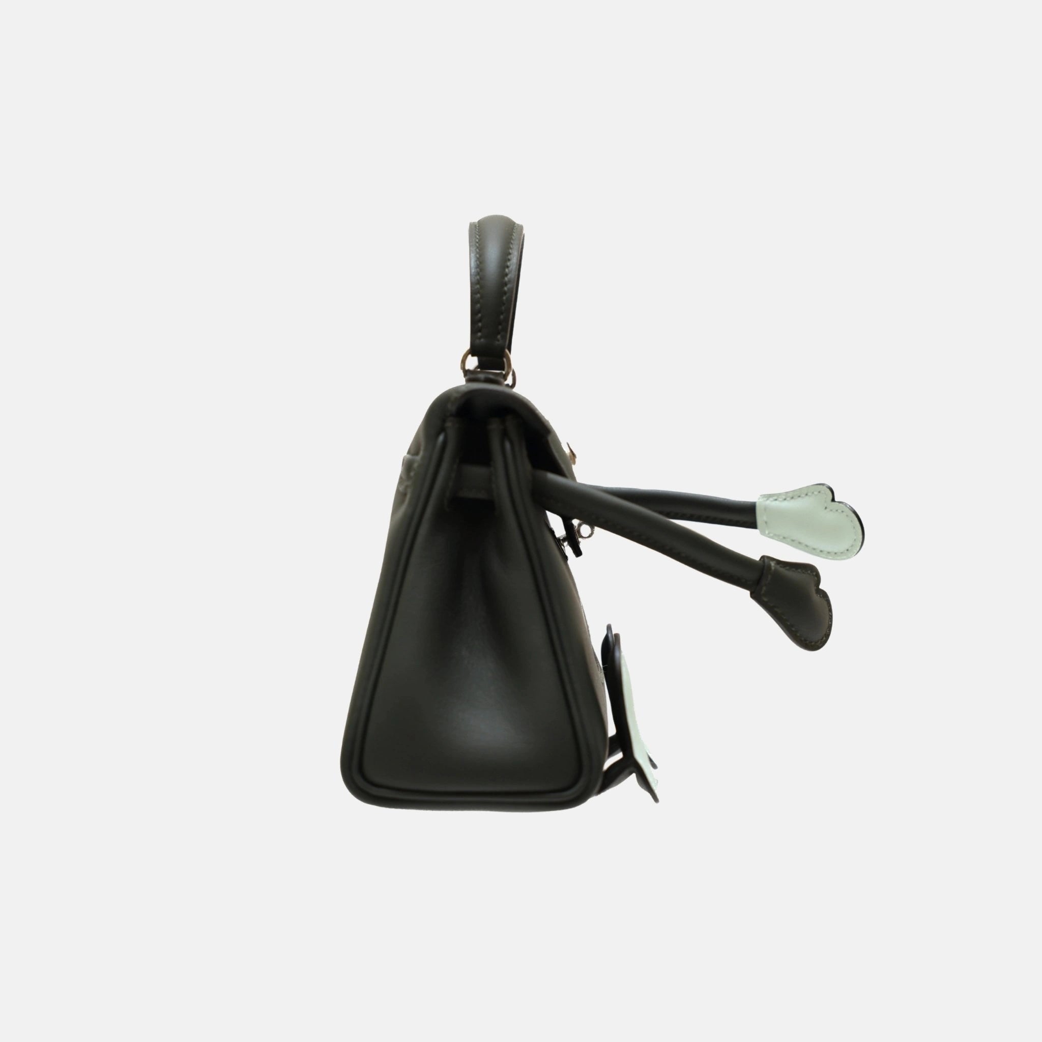 Hermes Kelly Doll Vert Fonce Vert Peppermint Swift PHW, Side