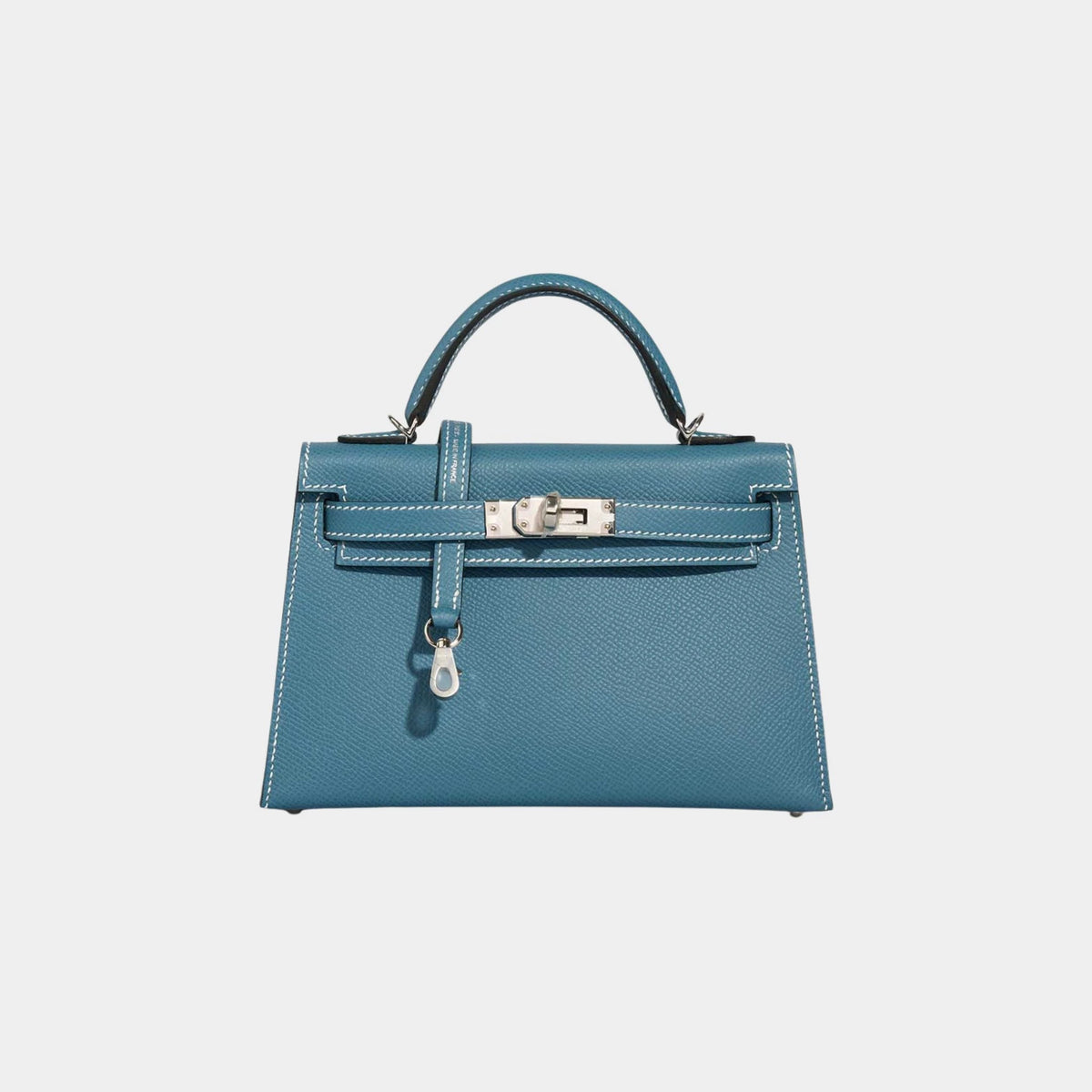 حقيبة Kelly Mini من جلد Epsom باللون Bleu Jean