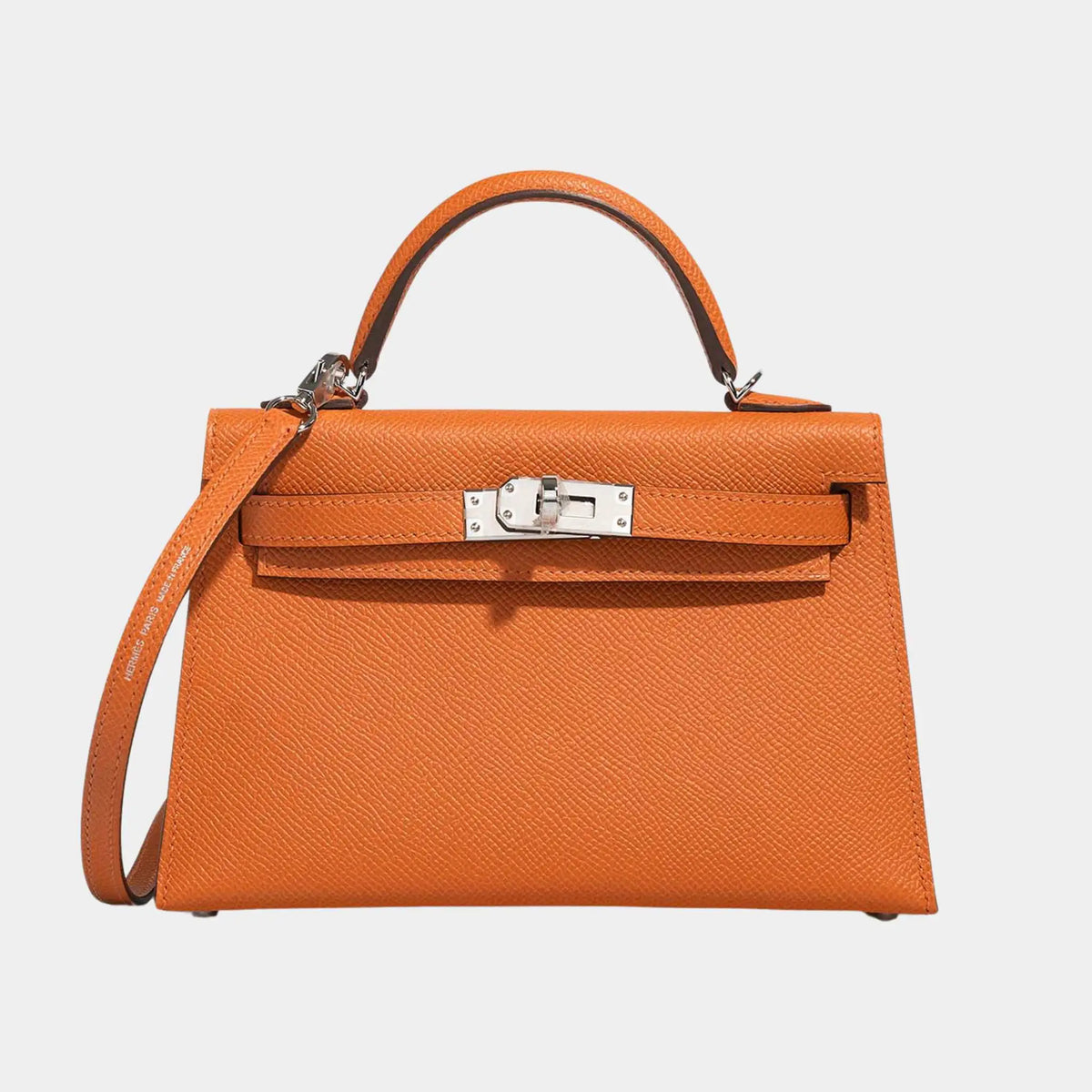 حقيبة Kelly Mini من جلد Epsom باللون Orange H