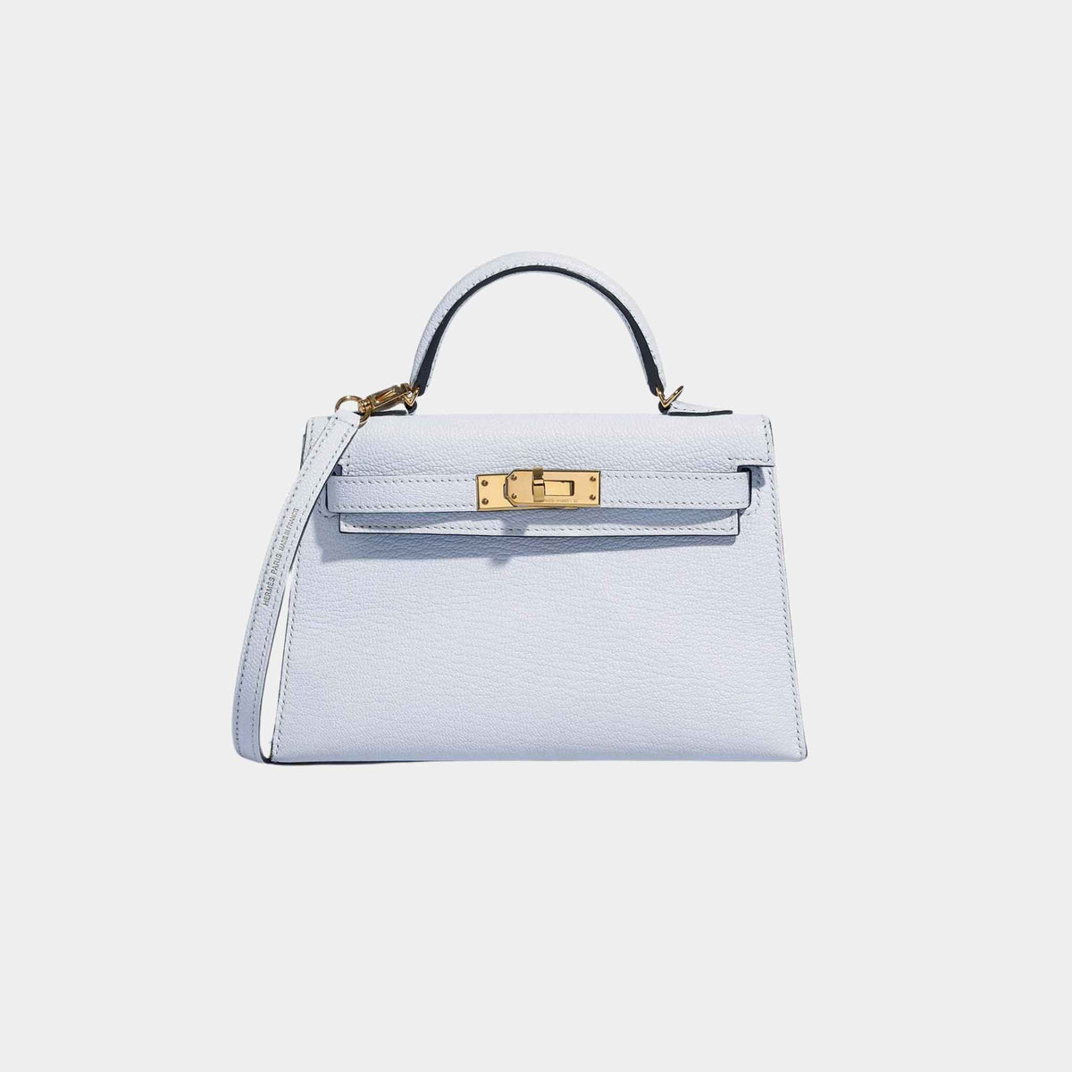 حقيبة Kelly Mini II 20 من جلد Chevre Mysore باللون Blue Brume