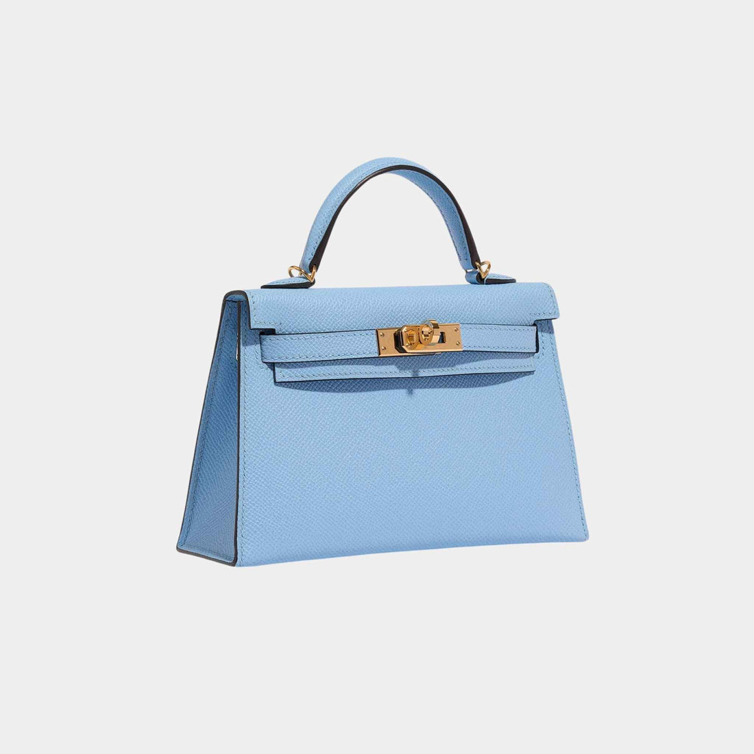 Hermes Kelly Mini II 20 إبسوم أزرق سيليست GHW، من الجانب