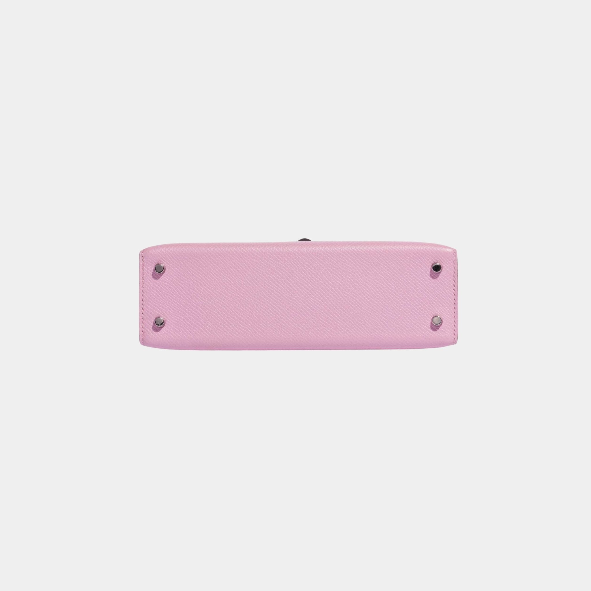 Hermes Kelly Mini II 20 Epsom Mauve Sylvestre PHW, Bottom