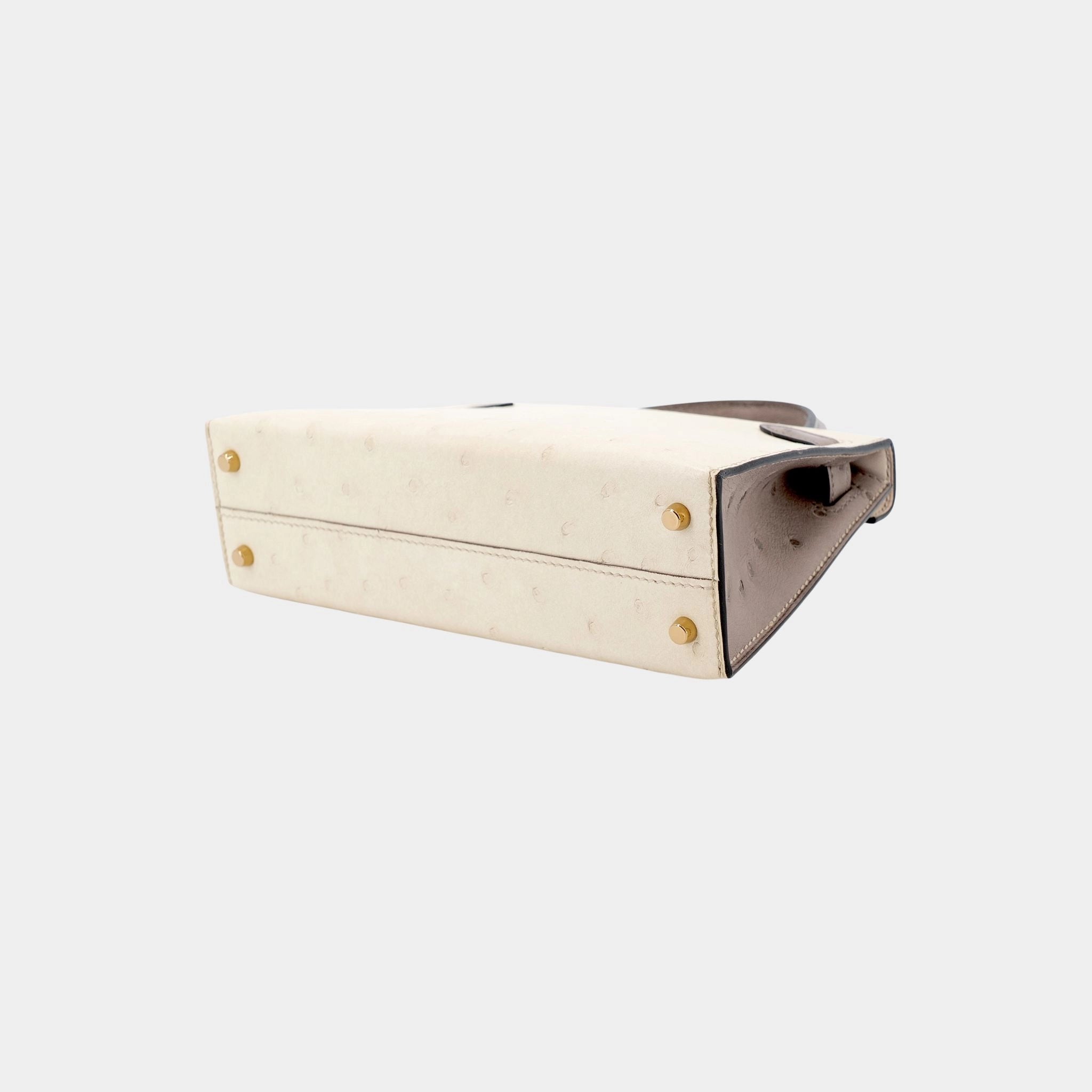 Kelly Mini II 20 Ostrich Beton/Gris Tourterelle PBHW, bottom
