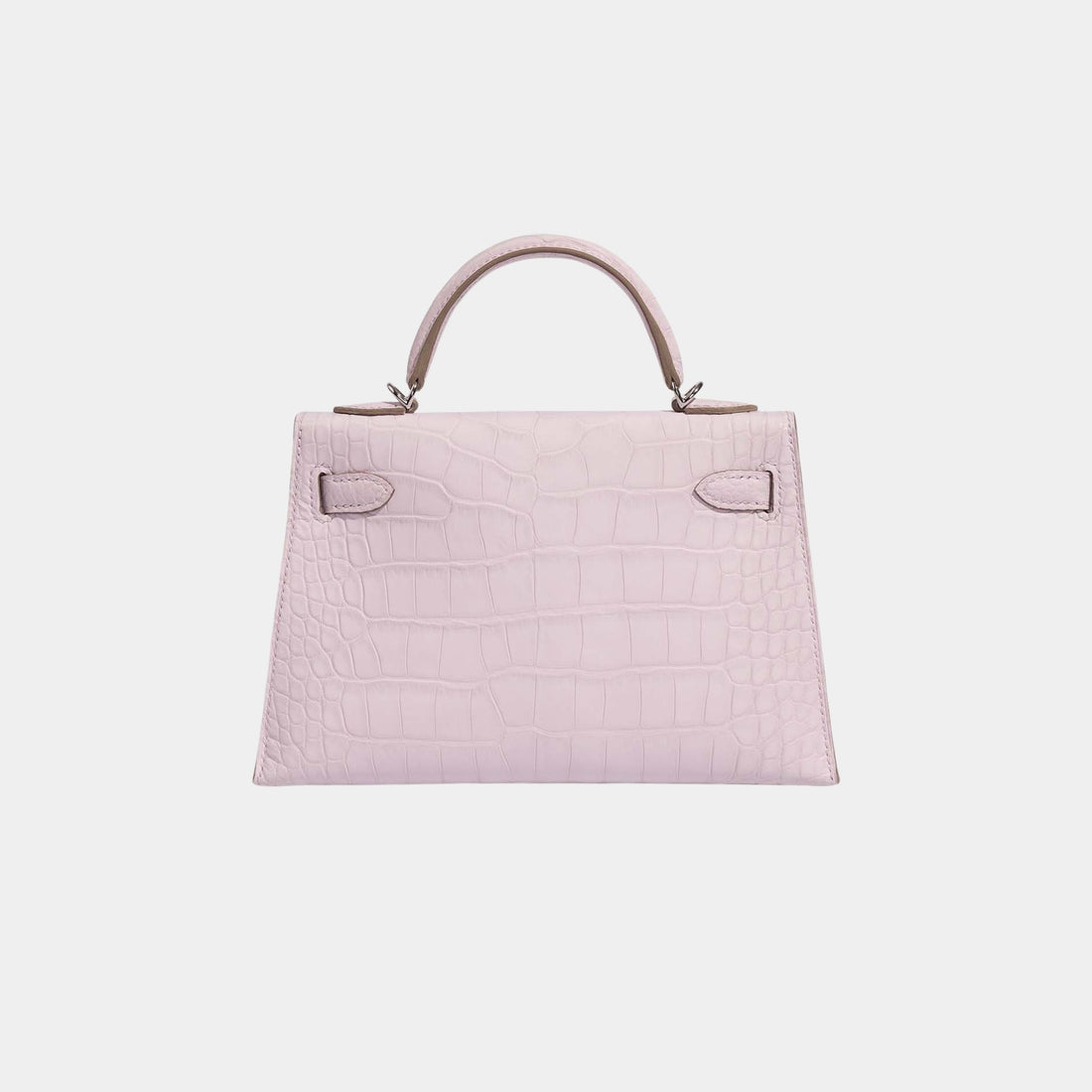 Hermes Kelly Mini Matte Alligator Borreal Mauve Pale PHW, Back