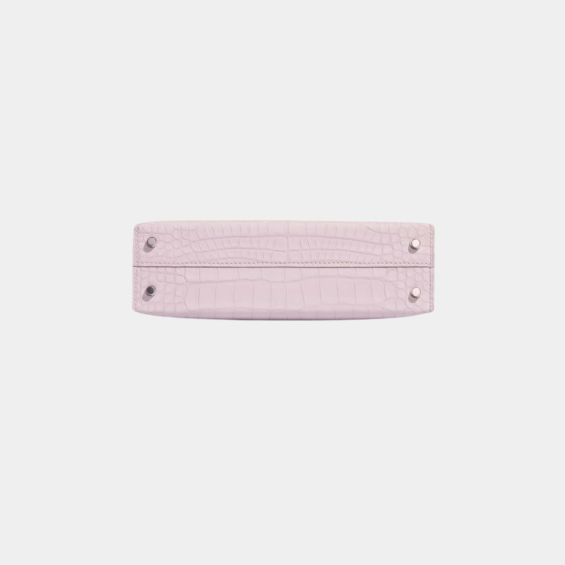 Hermes Kelly Mini Matte Alligator Borreal Mauve Pale PHW, Bottom