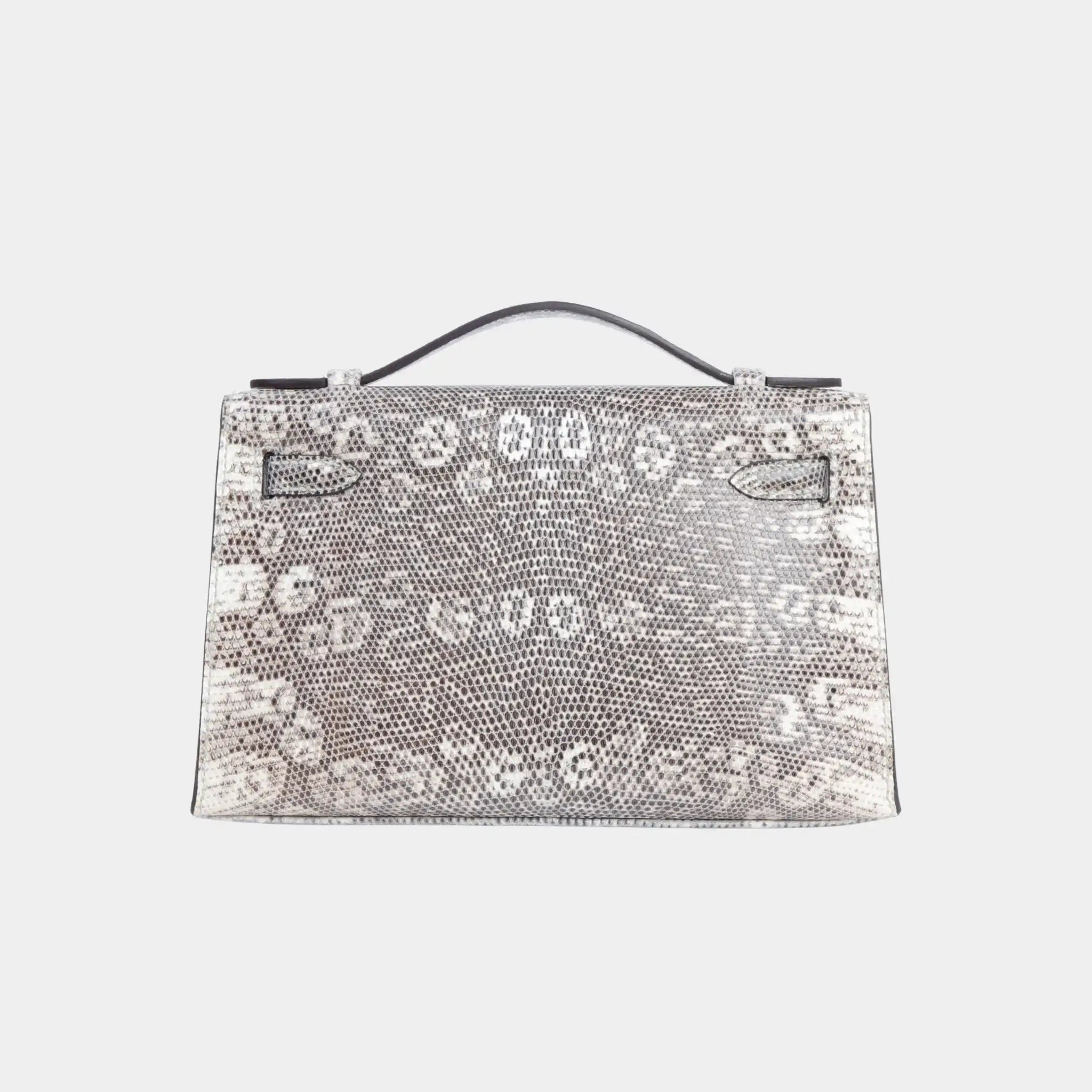Hermes Kelly Pochette Lizard Ombre PHW , Back