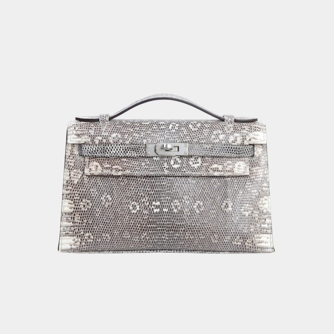 Hermes Kelly Pochette Lizard Ombre PHW , Front