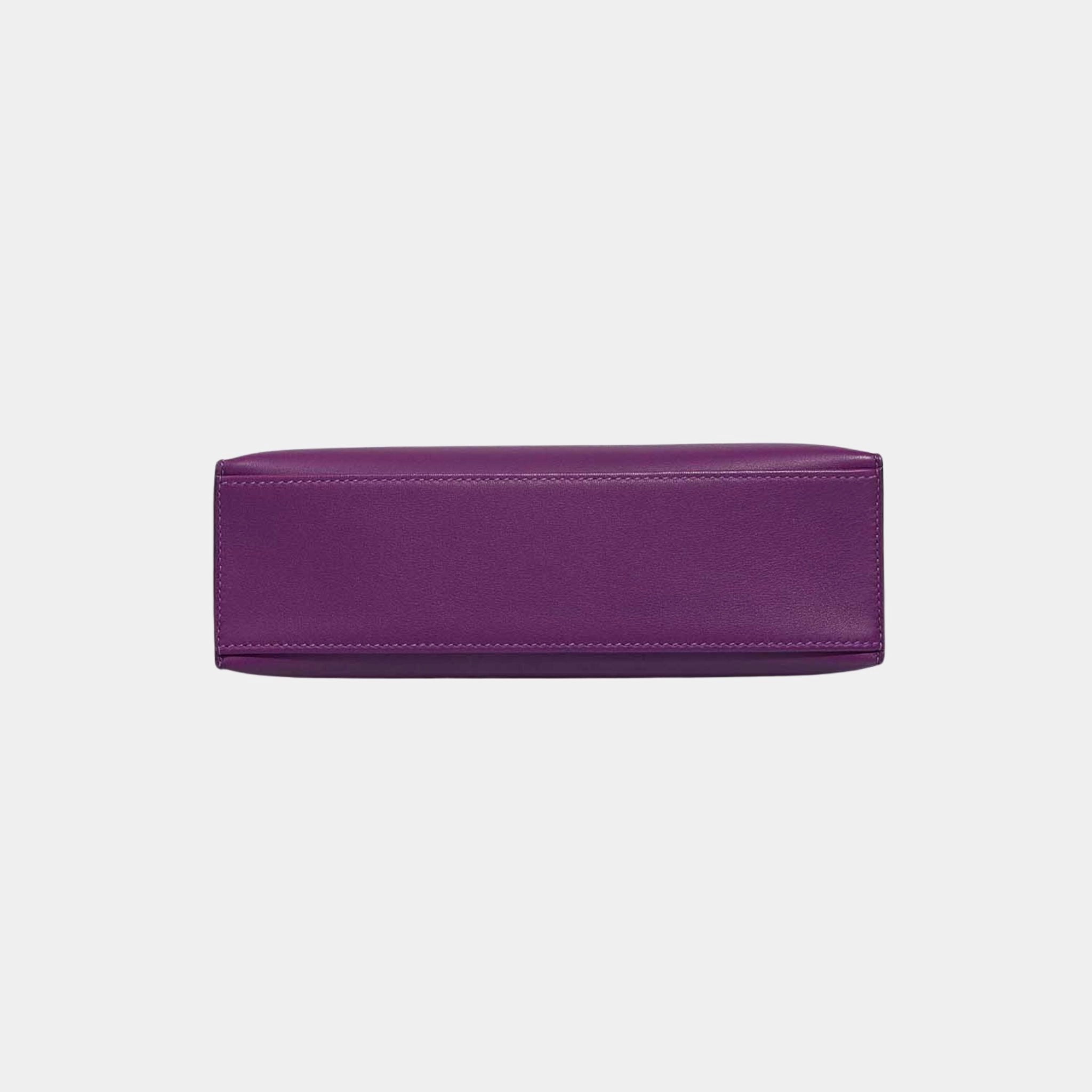 Hermes Kelly Pochette Swift Anemone GHW, Bottom