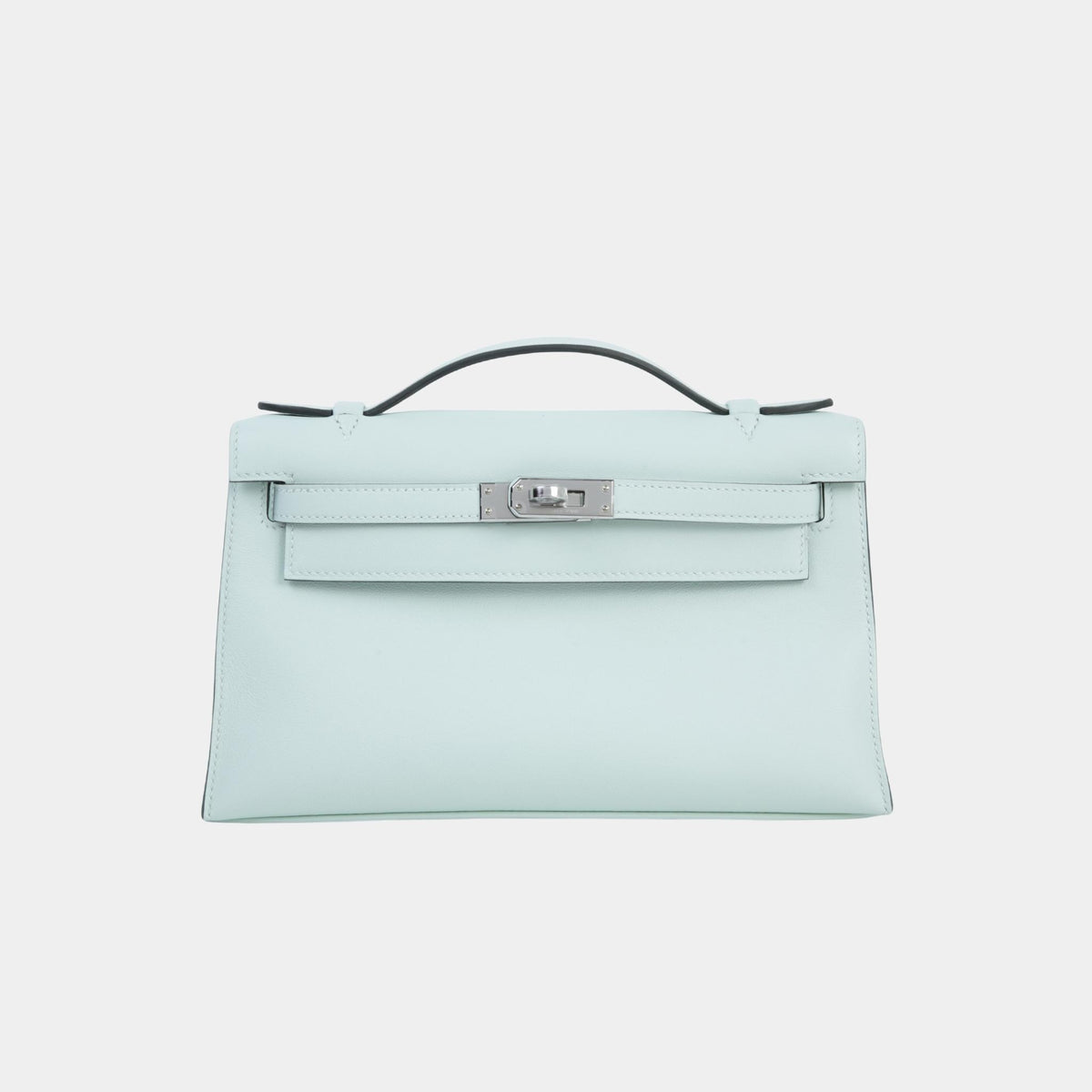حقيبة Kelly Pochette Swift بلون Vert Peppermint مع حليات بلاديوم