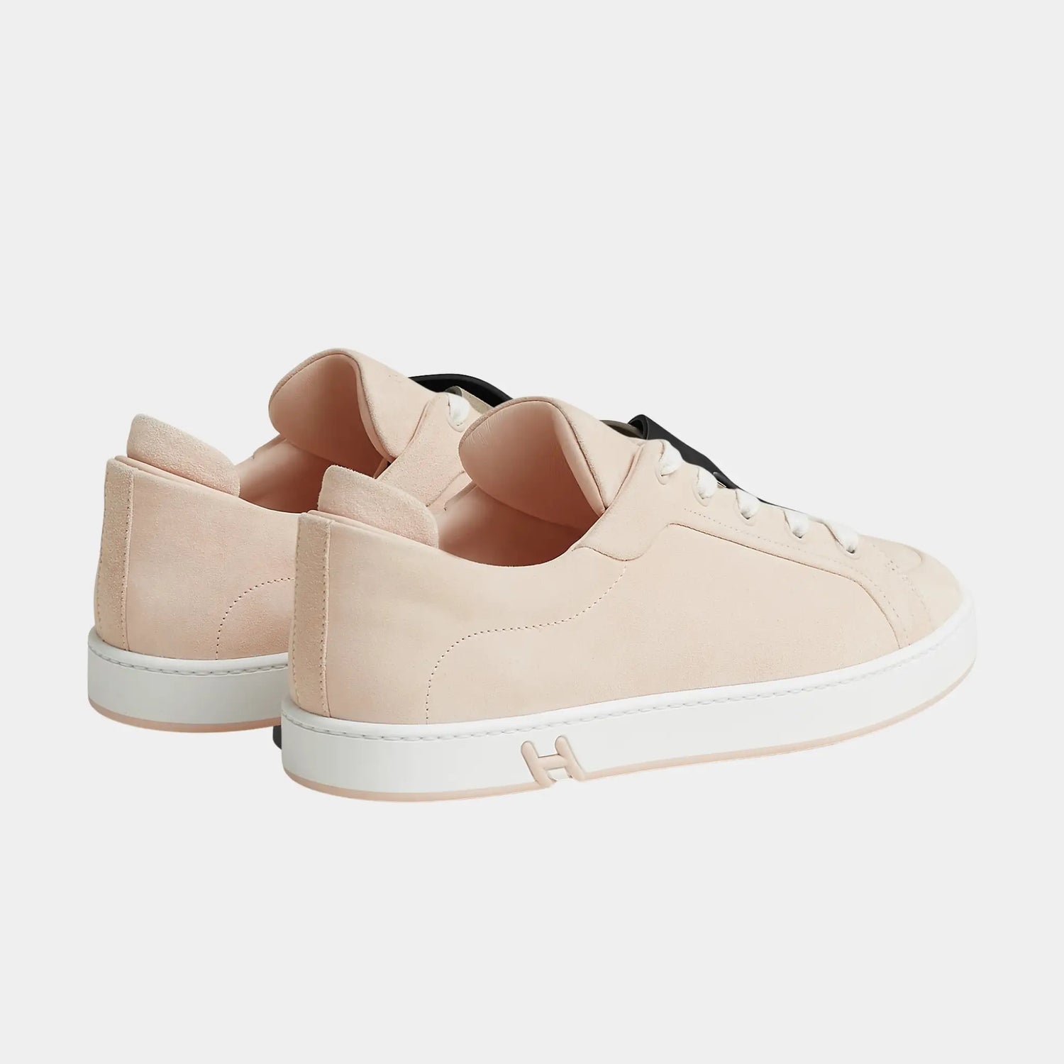 Hermes Kids Sneakers in Suede Goatskin Women, Rose Palomino, Back