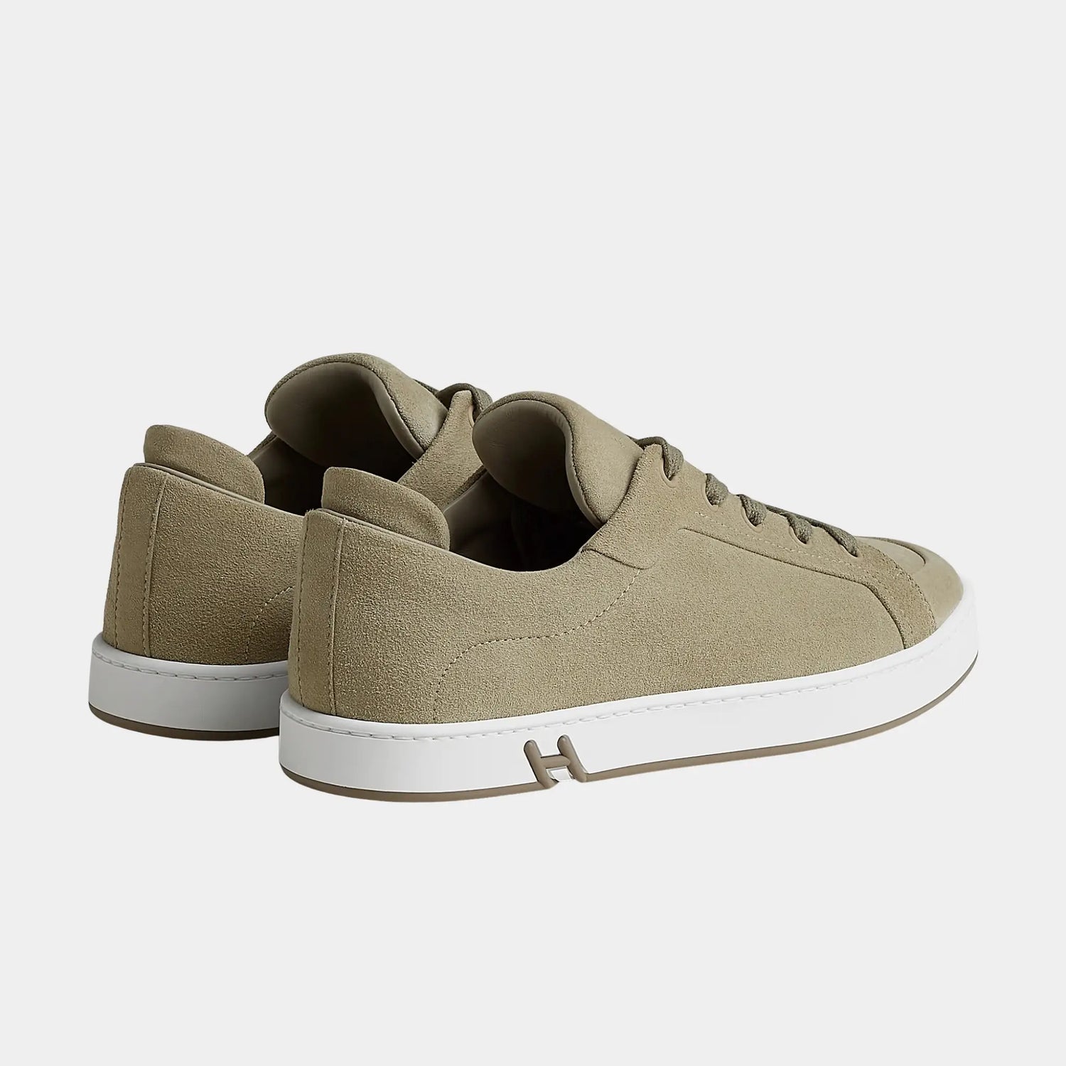 Hermes Kids Sneakers in Suede Goatskin Women, Vert Mosaique, Back