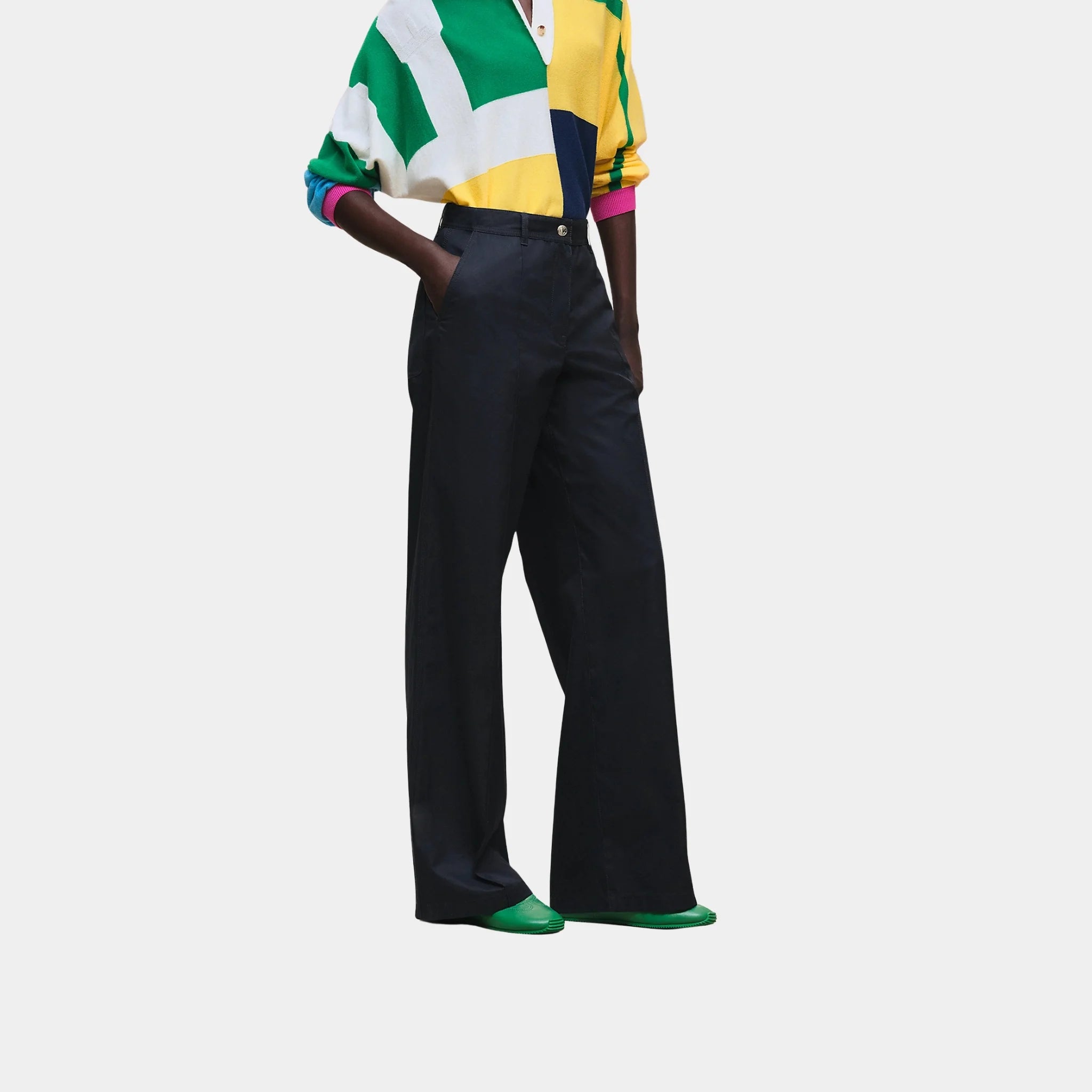 Loose Fit Pants in Technical Cotton Twill