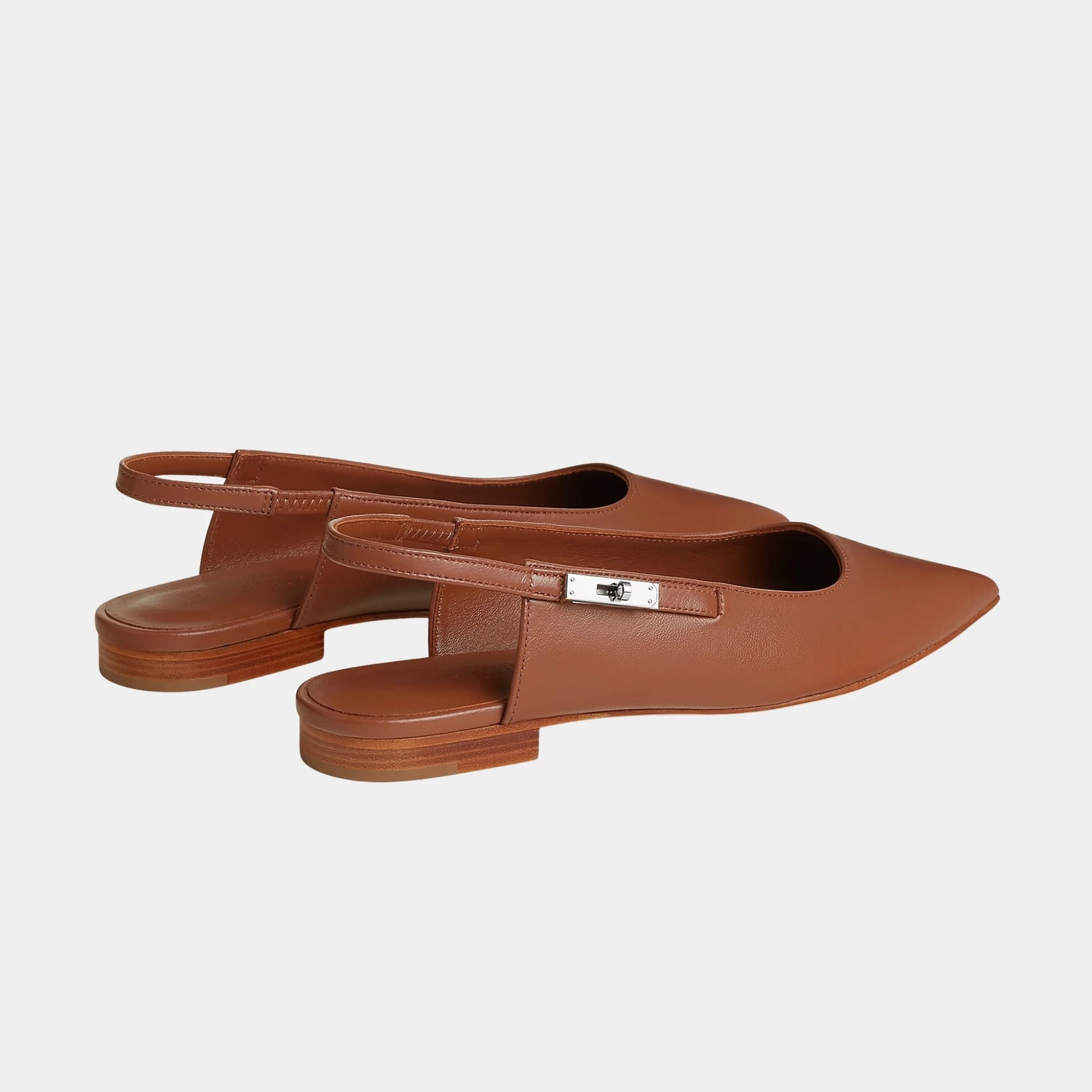 Hermes Lovely Slingbacks in Nappa Leather, Naturel, Back