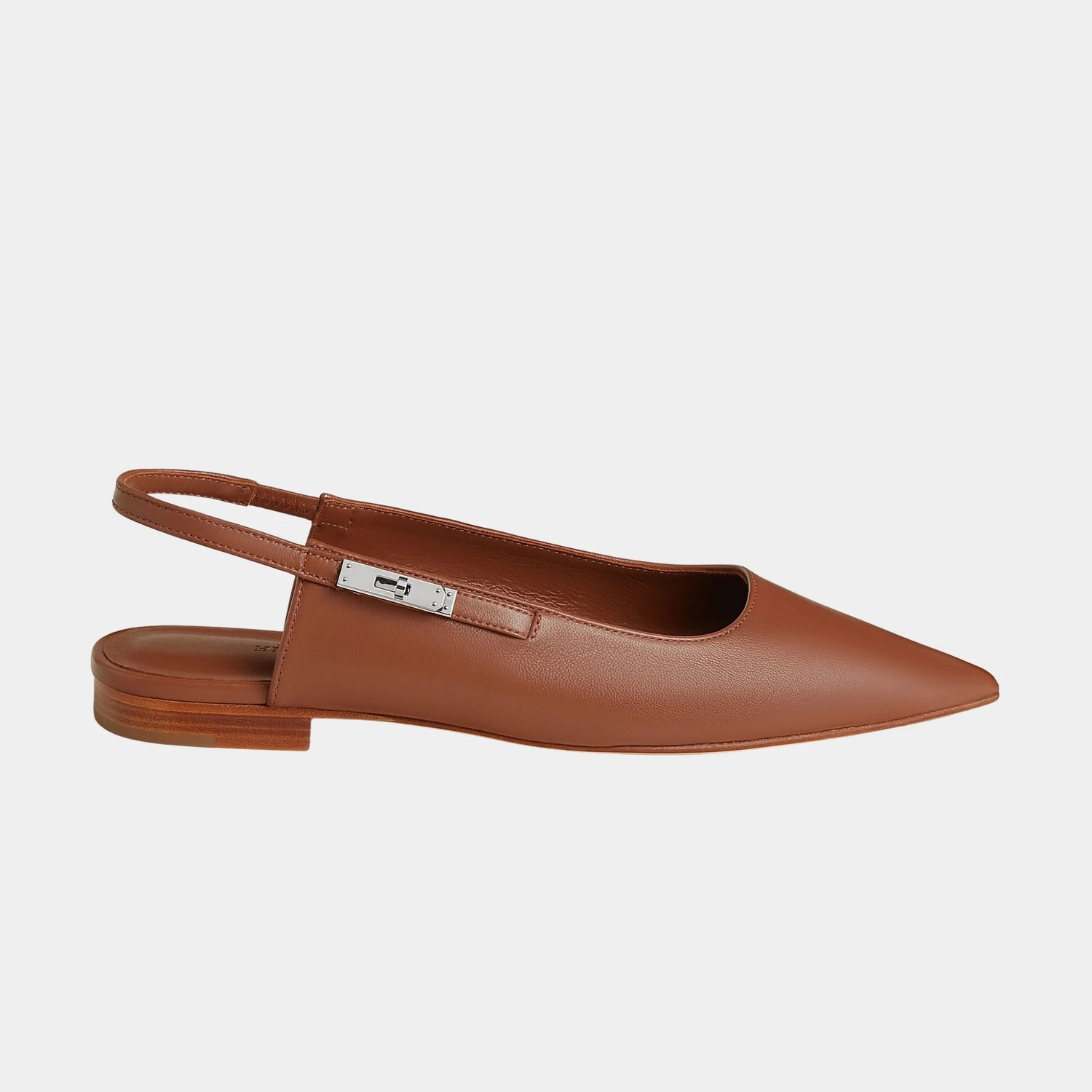 Hermes Lovely Slingbacks in Nappa Leather, Naturel, Side
