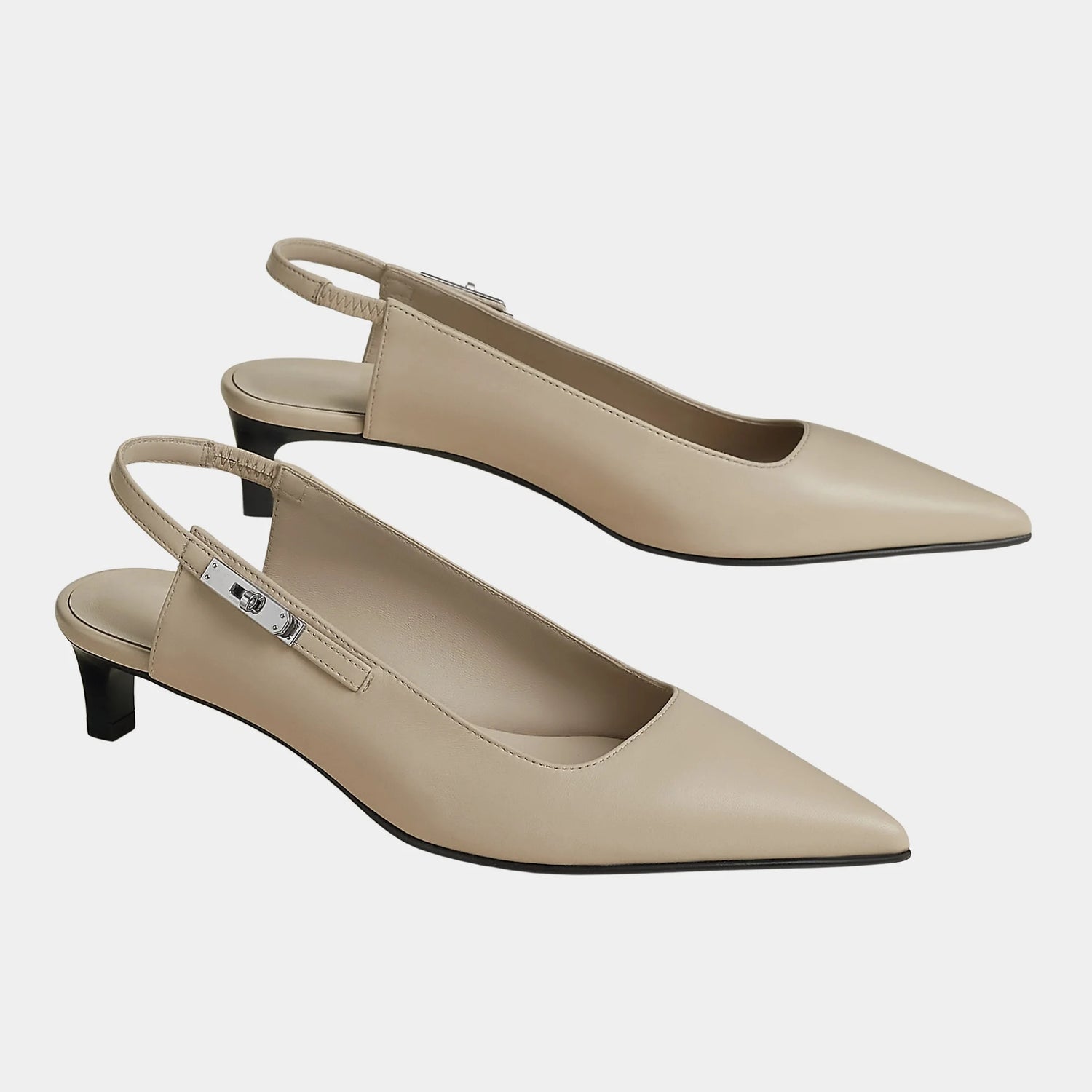 Hermes Lover 40 Pump in Nappa Leather, Beige Nomade, Front