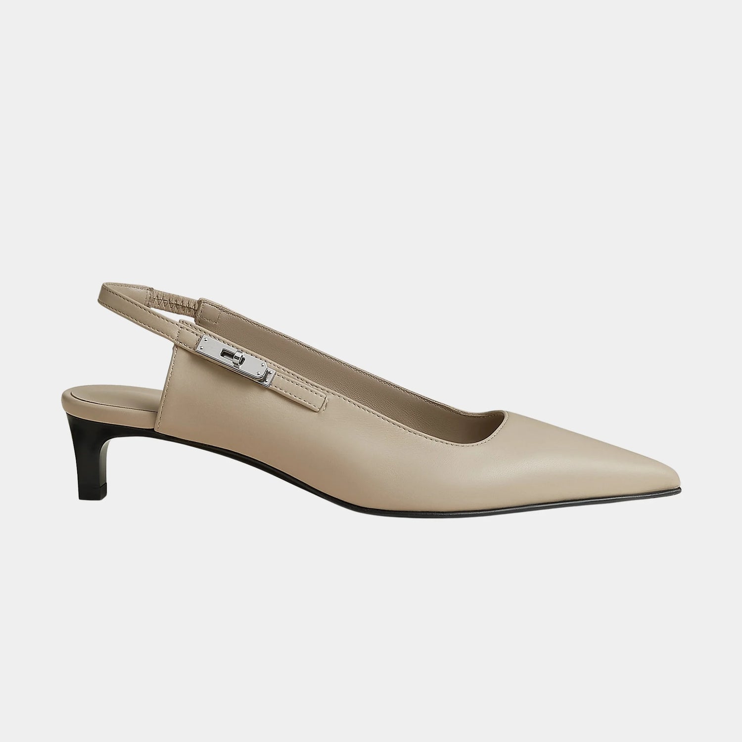 Hermes Lover 40 Pump in Nappa Leather, Beige Nomade, Side