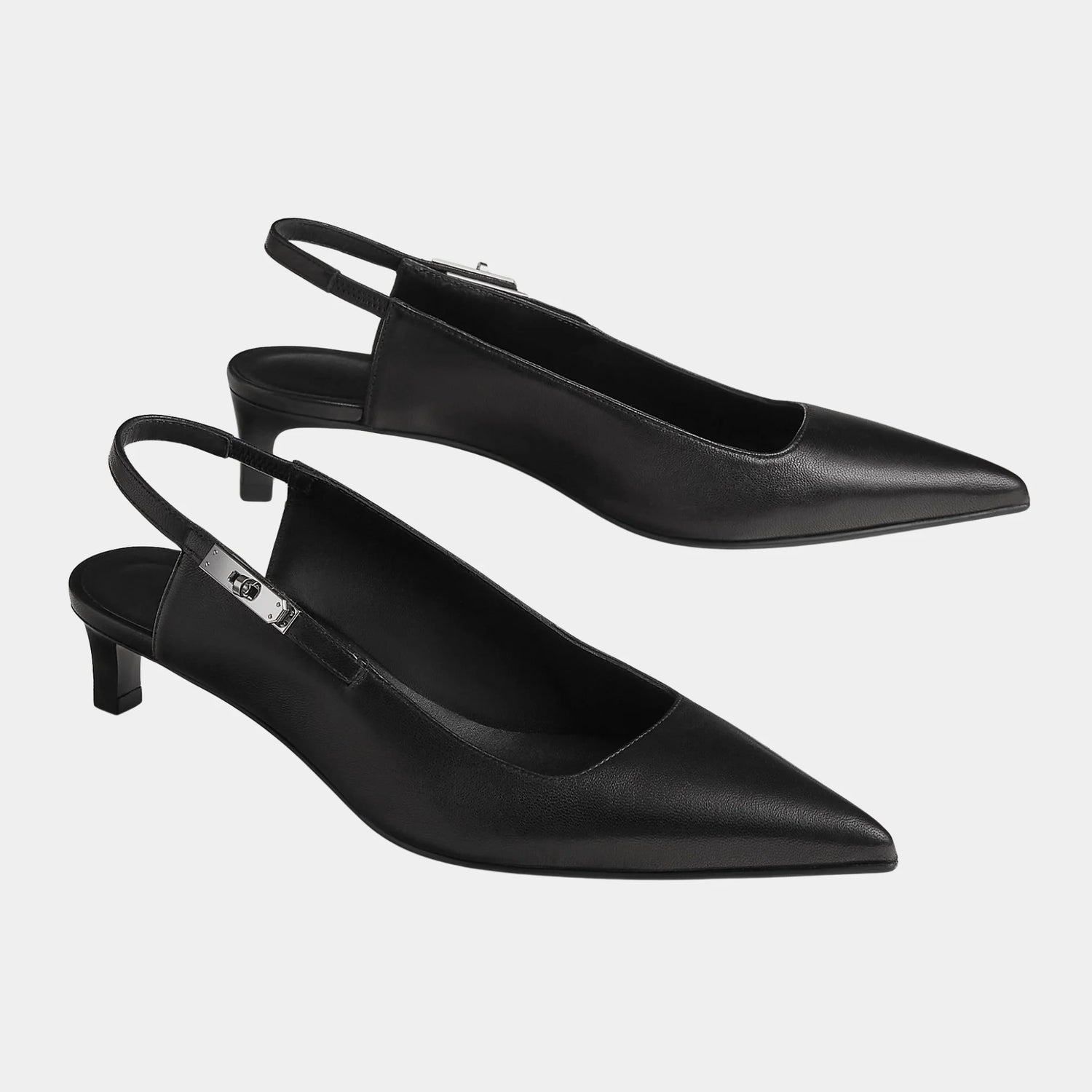 Hermes Lover 40 Pump in Nappa Leather, Noir, Front