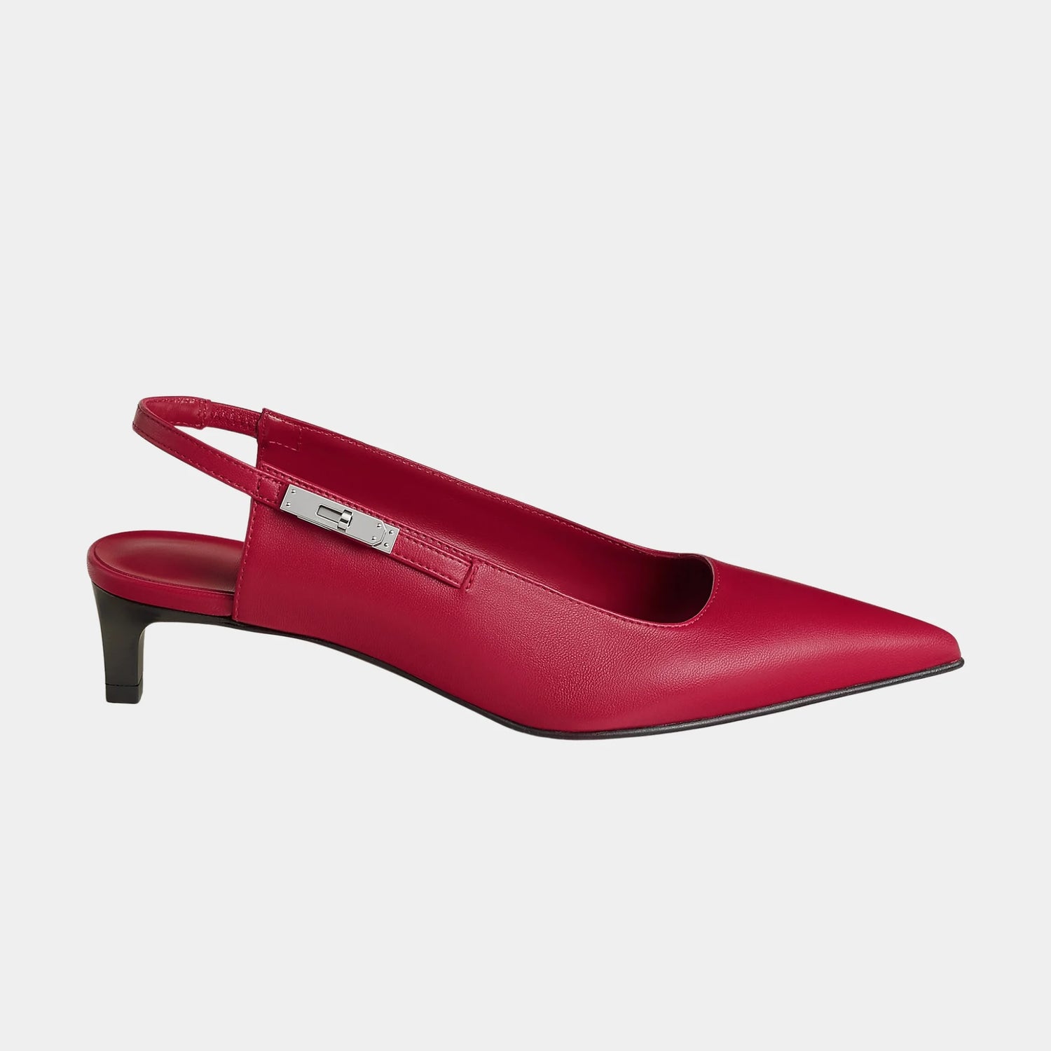 Hermes Lover 40 Pump in Nappa Leather, Rose Framboise, Side
