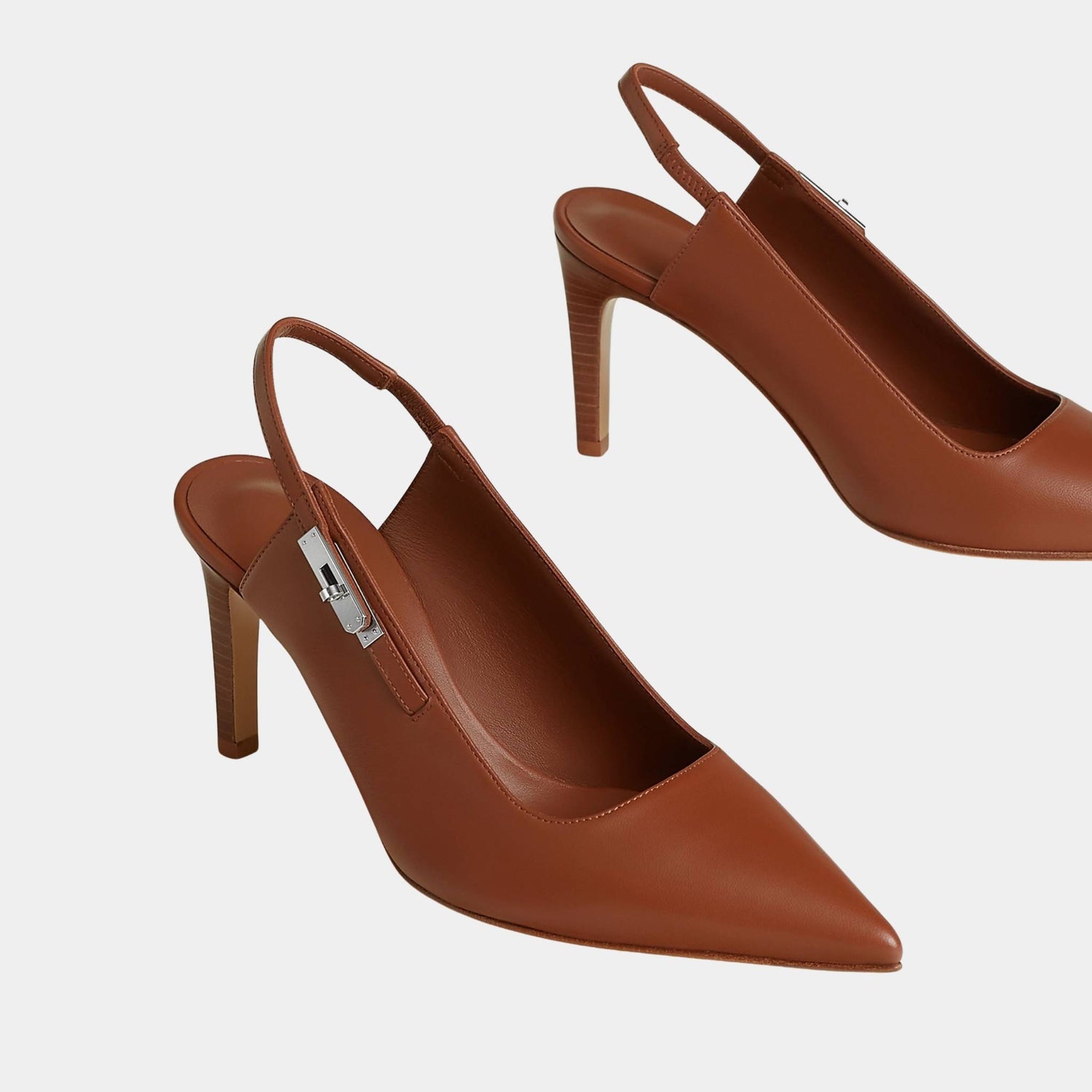 Hermes Lover 80 Pump in Nappa Leather, Gold, Front