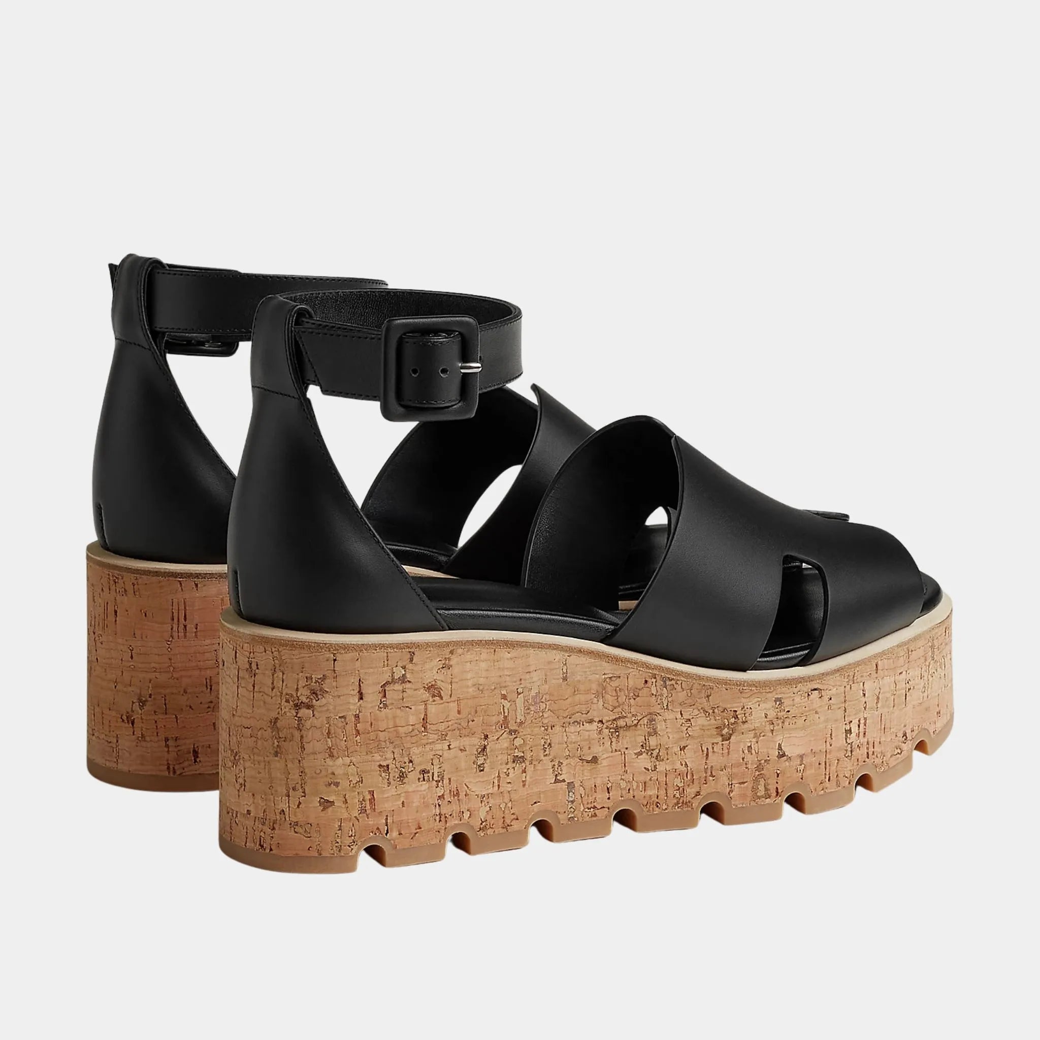 Hermes Luce 30 Sandal in Calfskin, Noir, Back
