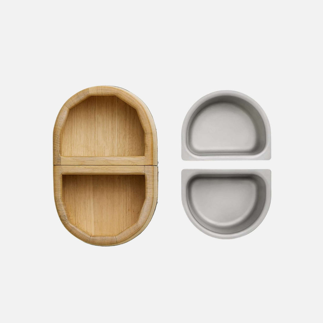 Hermes Luxury Dog Bowl In Oak Wood, Inside