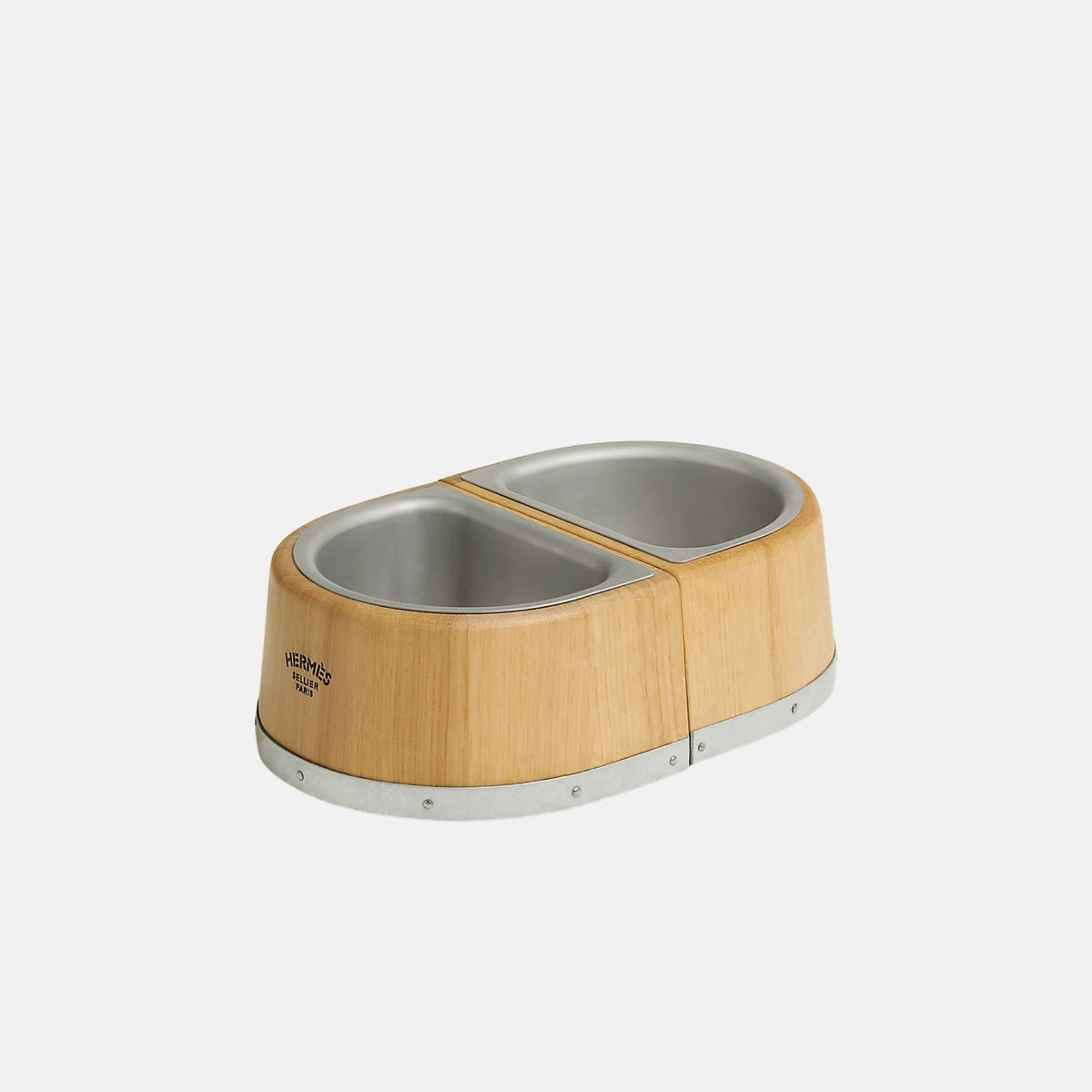 Luxury Dog Bowl In Oak Wood